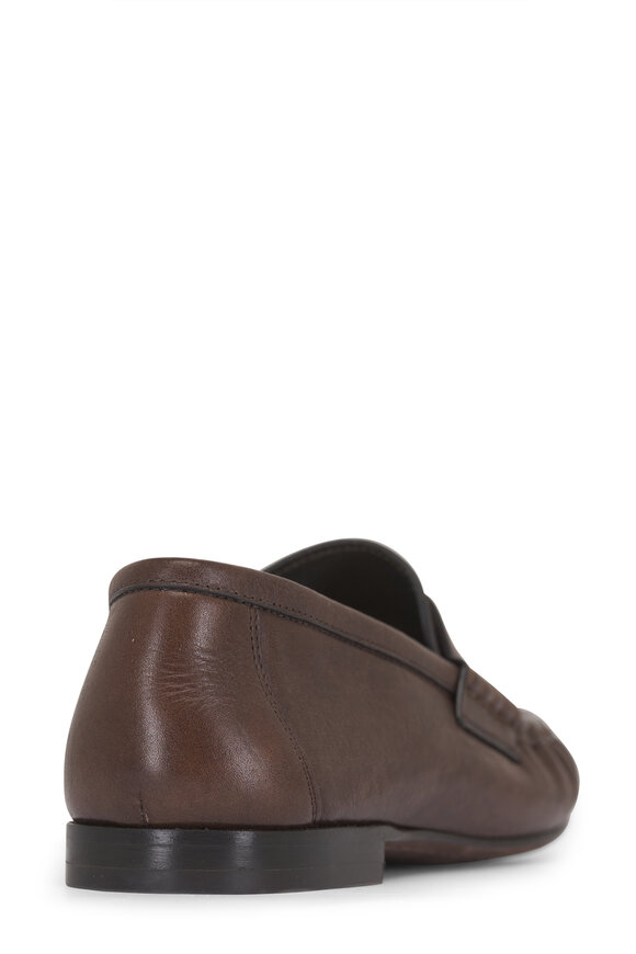 Brunello Cucinelli Brown Leather Monili Loafer - view 3