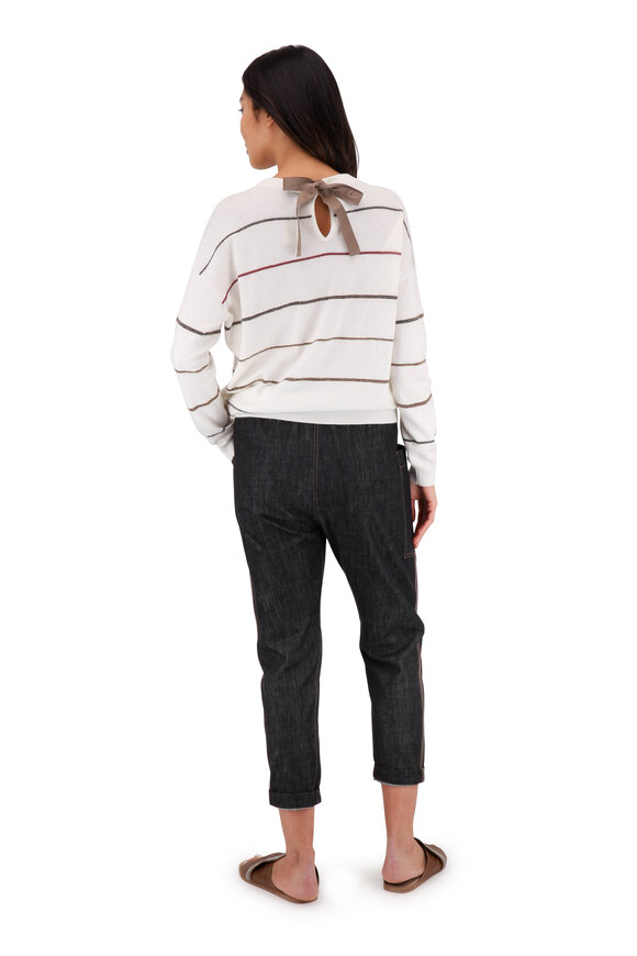 Brunello Cucinelli - Dark Denim Monili Striped Carpenter Pant