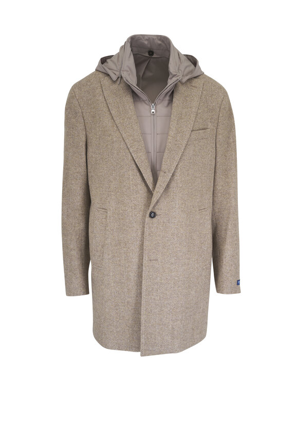 Peter Millar Oxford Light Mocha Wool City Coat - view 1