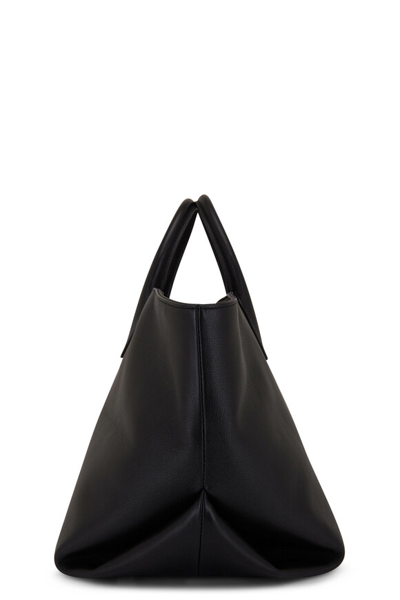 Khaite - Amelia Black Pebbled Leather Medium Tote 