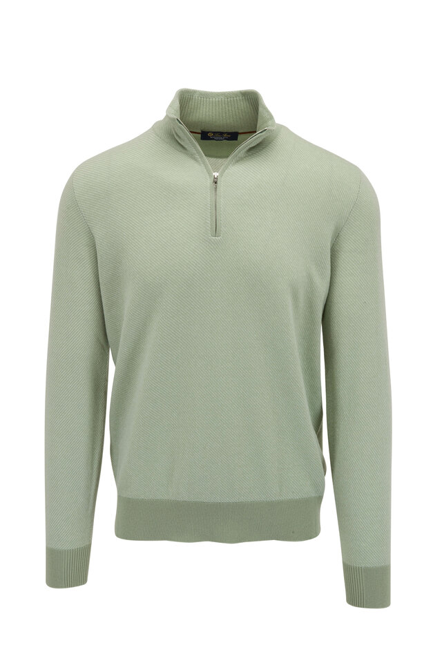 Loro Piana - Cypress Green Cashmere Quarter Zip Pullover