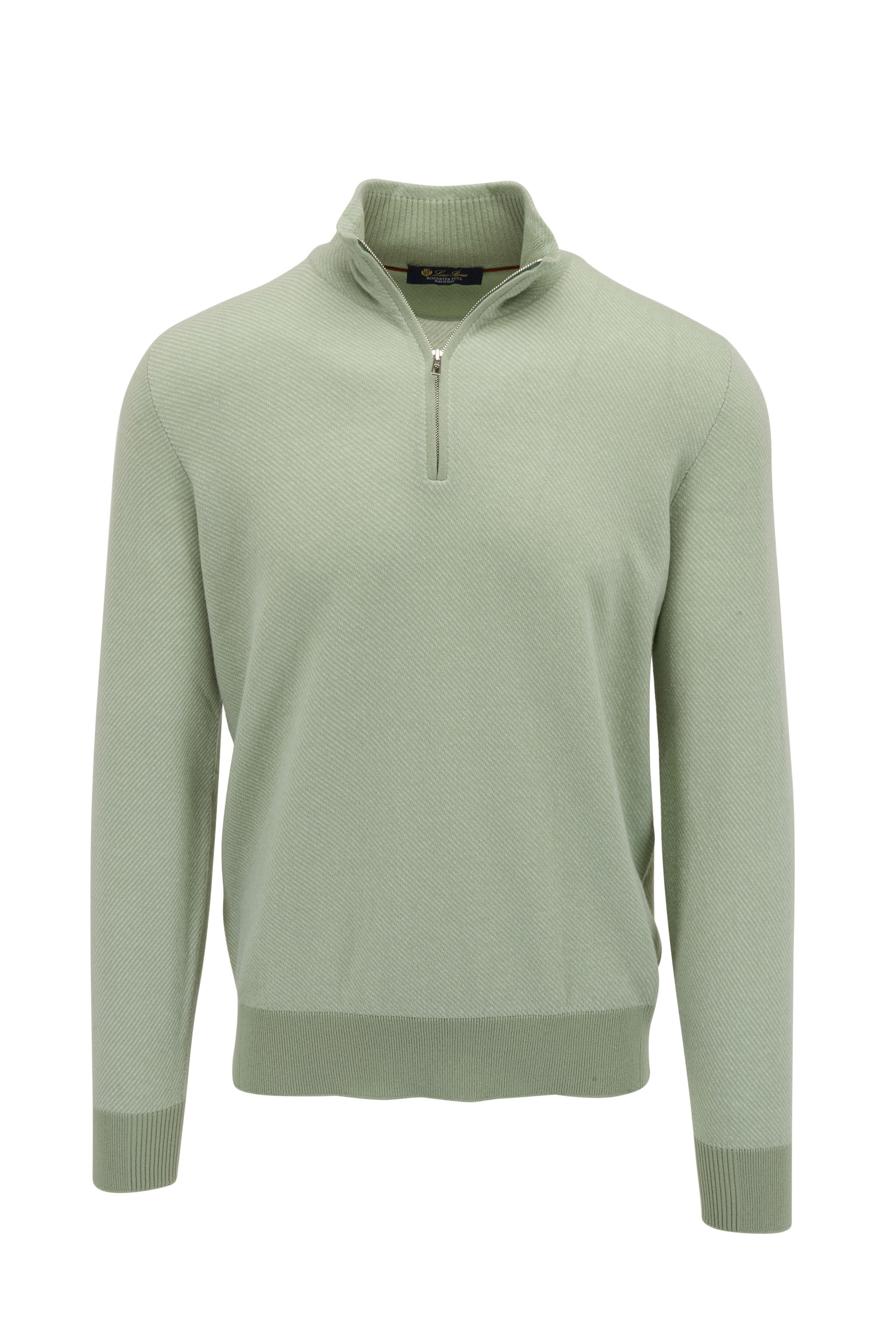 シバイヌふくすけ　　　Loro Pianaカシミアセーター 　42 Loro Piana - Roadster Green Cashmere Quarter Zip Pullover