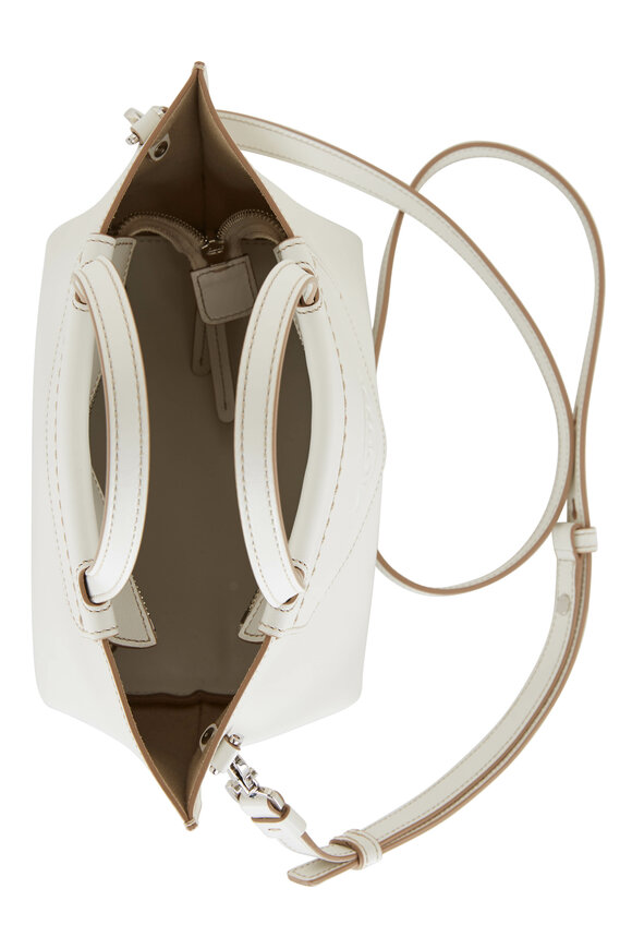 Tod's - AOL White Leather Mini Shopping Tote