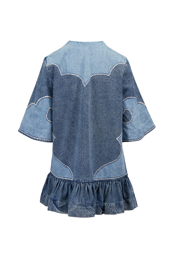 Alémais Jesse Denim Applique Mini Dress - view 2