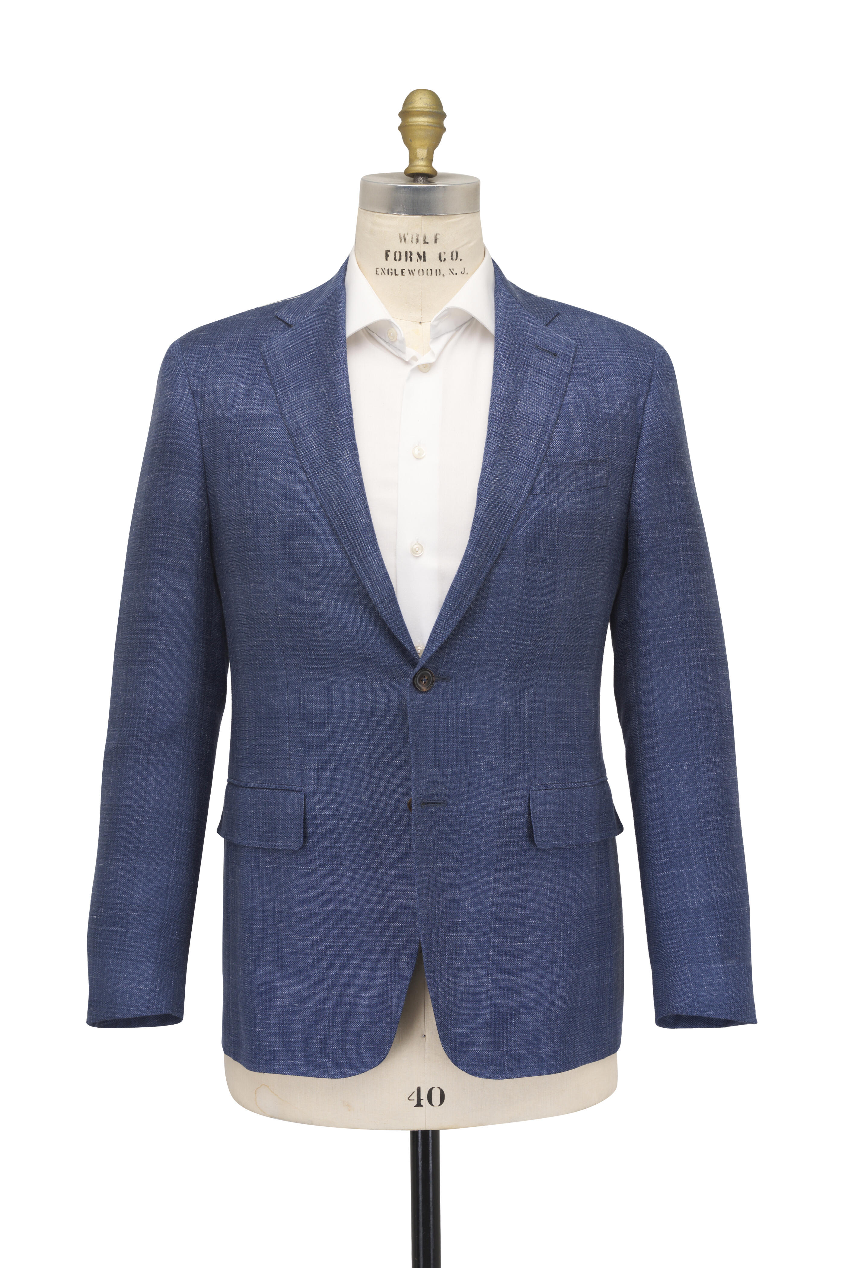 Canali - Blue Cashmere, Silk, & Linen Plaid Sportcoat - view 2