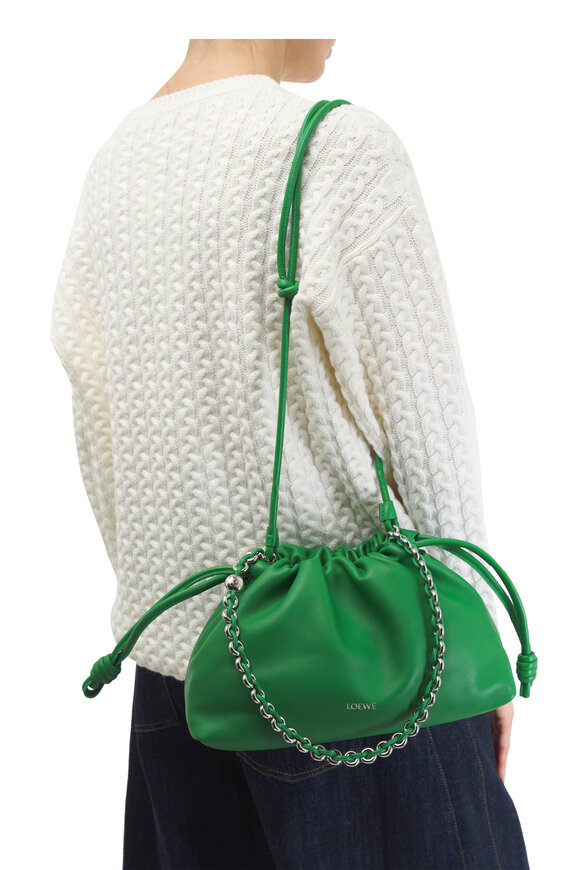 Loewe - Flamenco Tropical Green Leather Should Bag