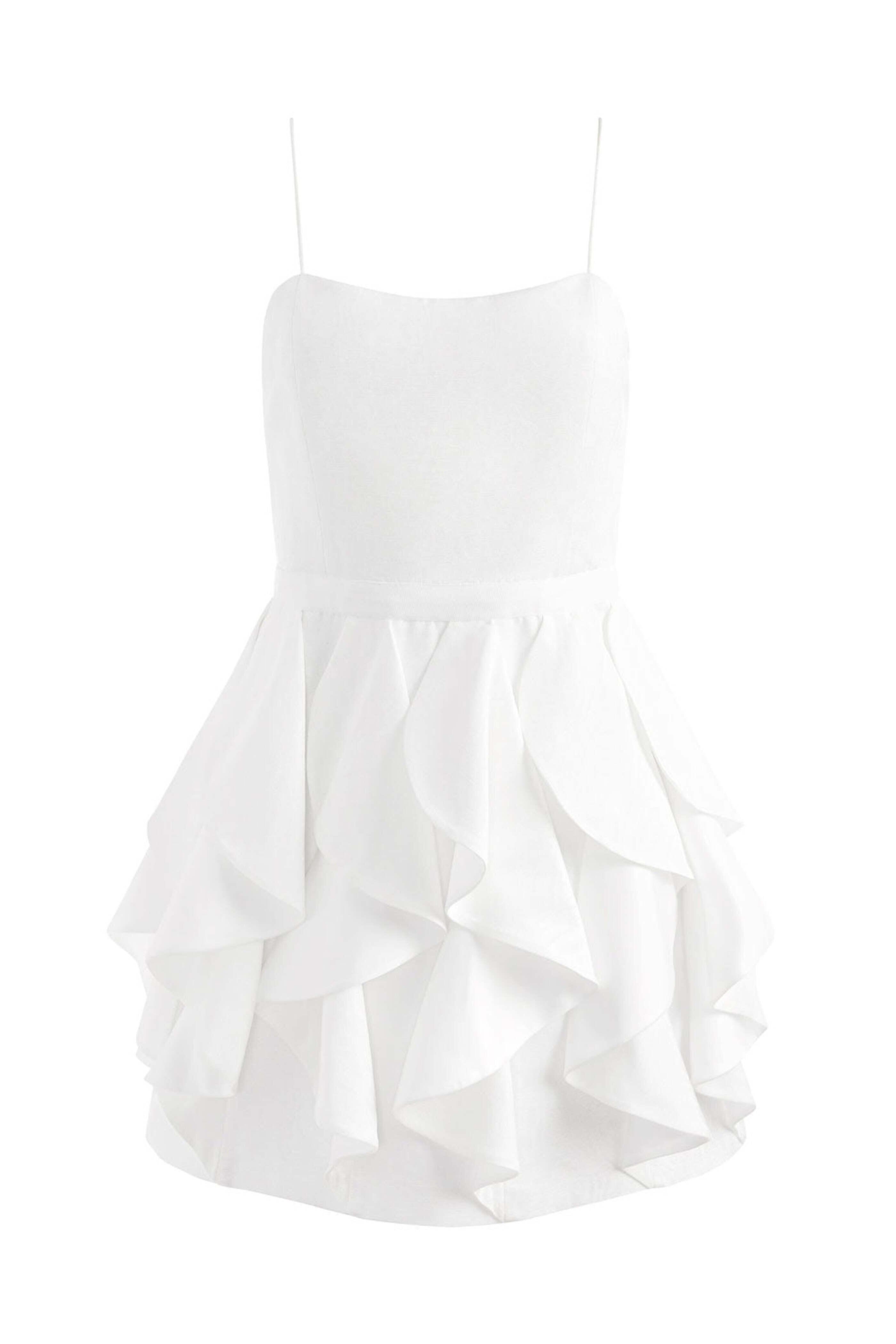 Alice & Olivia - White Scoop Neck Nadie Mini Dress