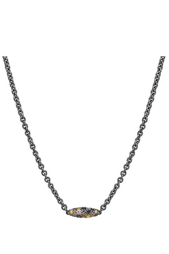 Paul Morelli - White Gold Mixed Diamond Pipette Necklace