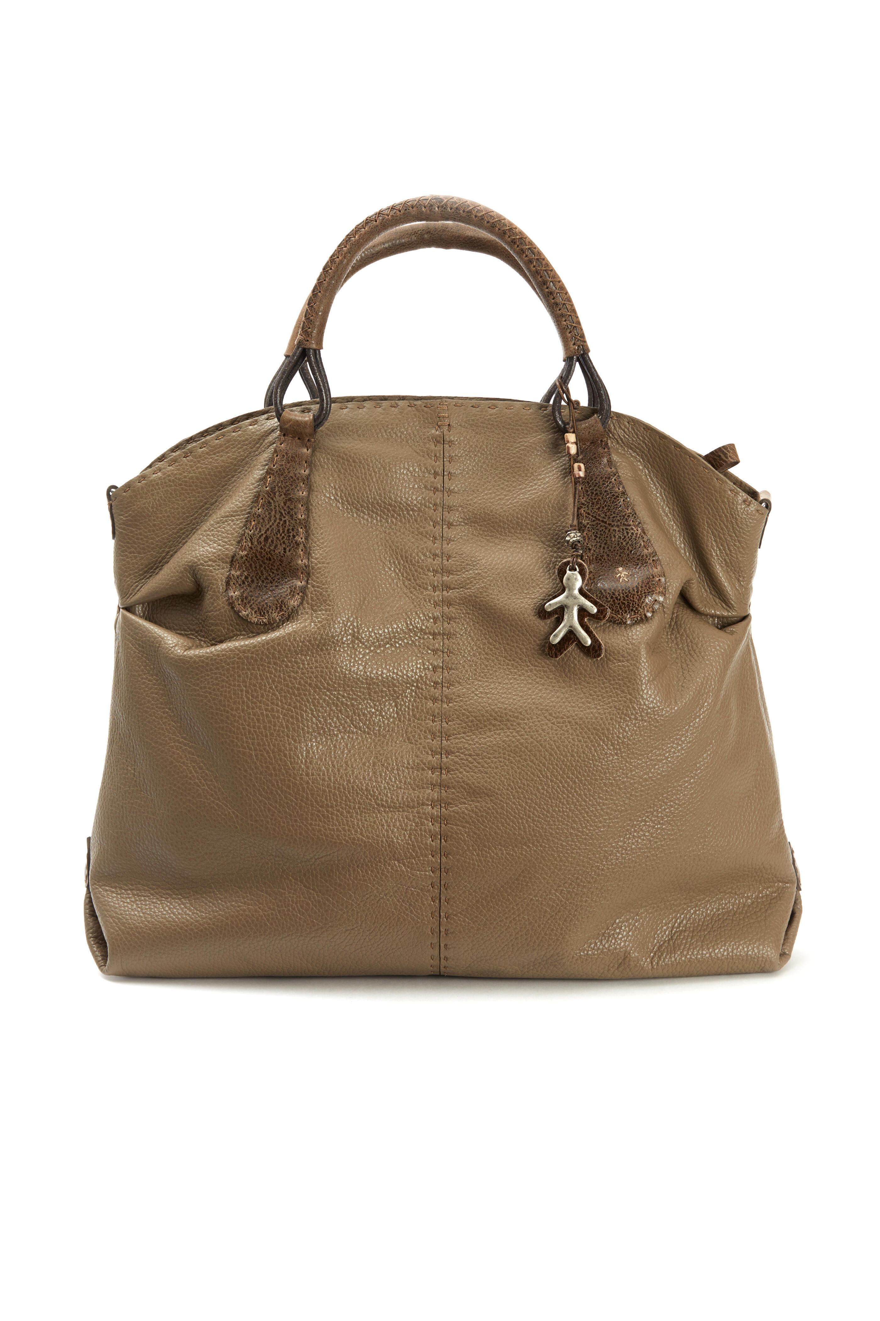 Taupe Leather Satchel