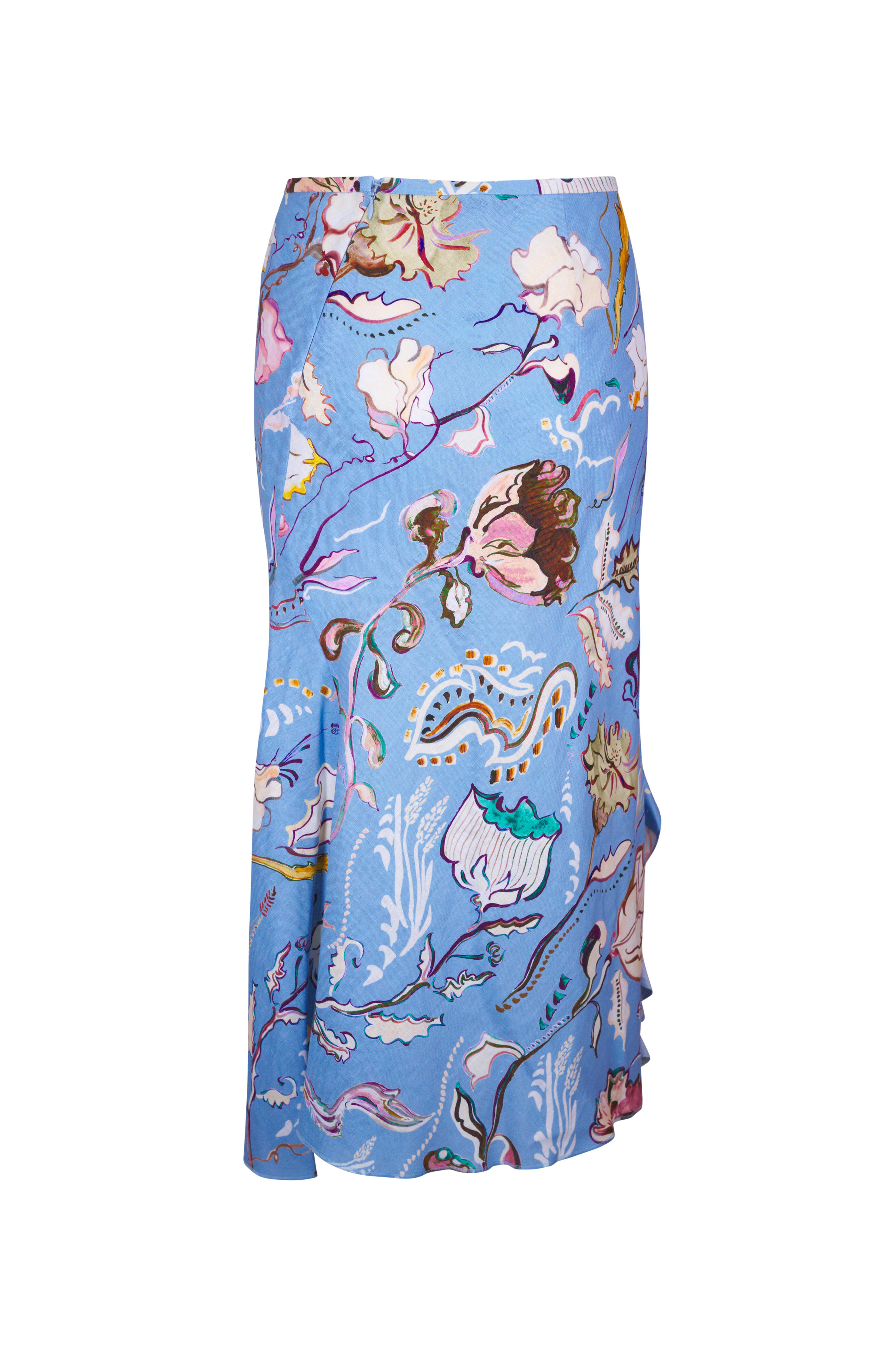 Dorothee Schumacher - Floral Power Blue Linen Skirt