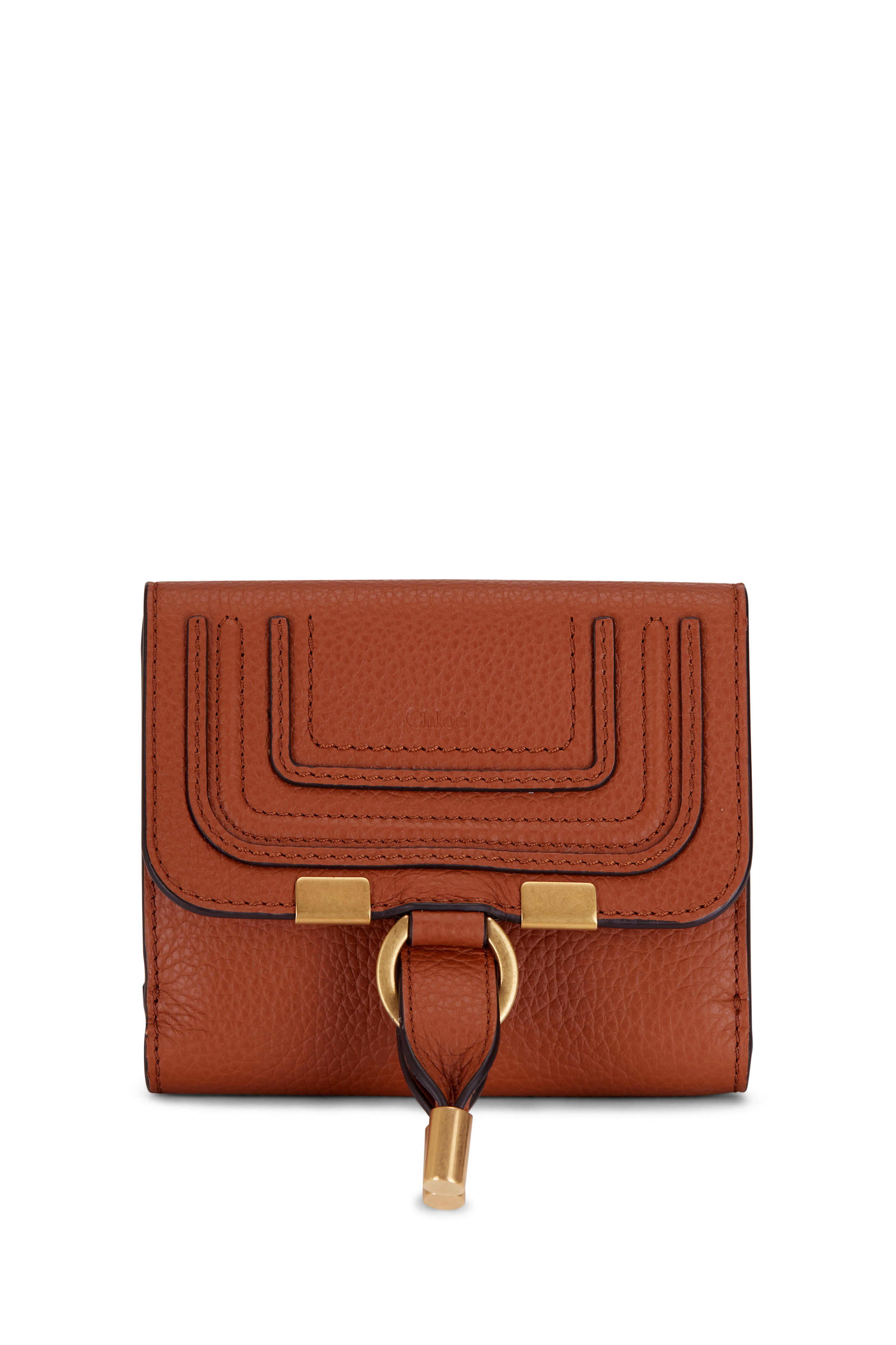 Chloé - Marcie Tan Leather Square Wallet | Mitchell Stores