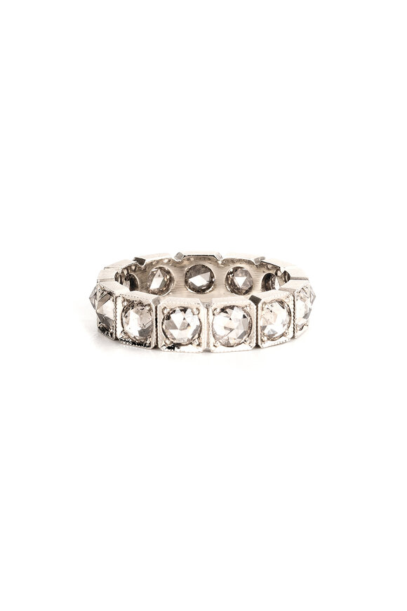 Sylva & Cie Platinum Champagne Rose Cut Diamond Band - view 1