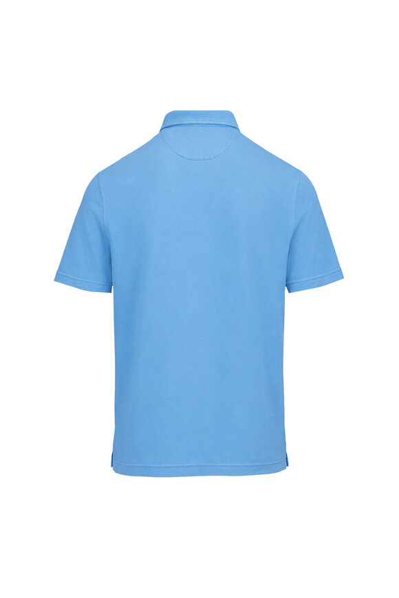 Fedeli Cornflower Jersey Cotton Polo - view 2