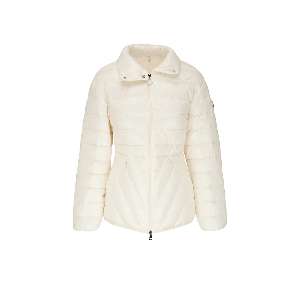 Moncler - Abante White Short Down Jacket | Mitchell Stores