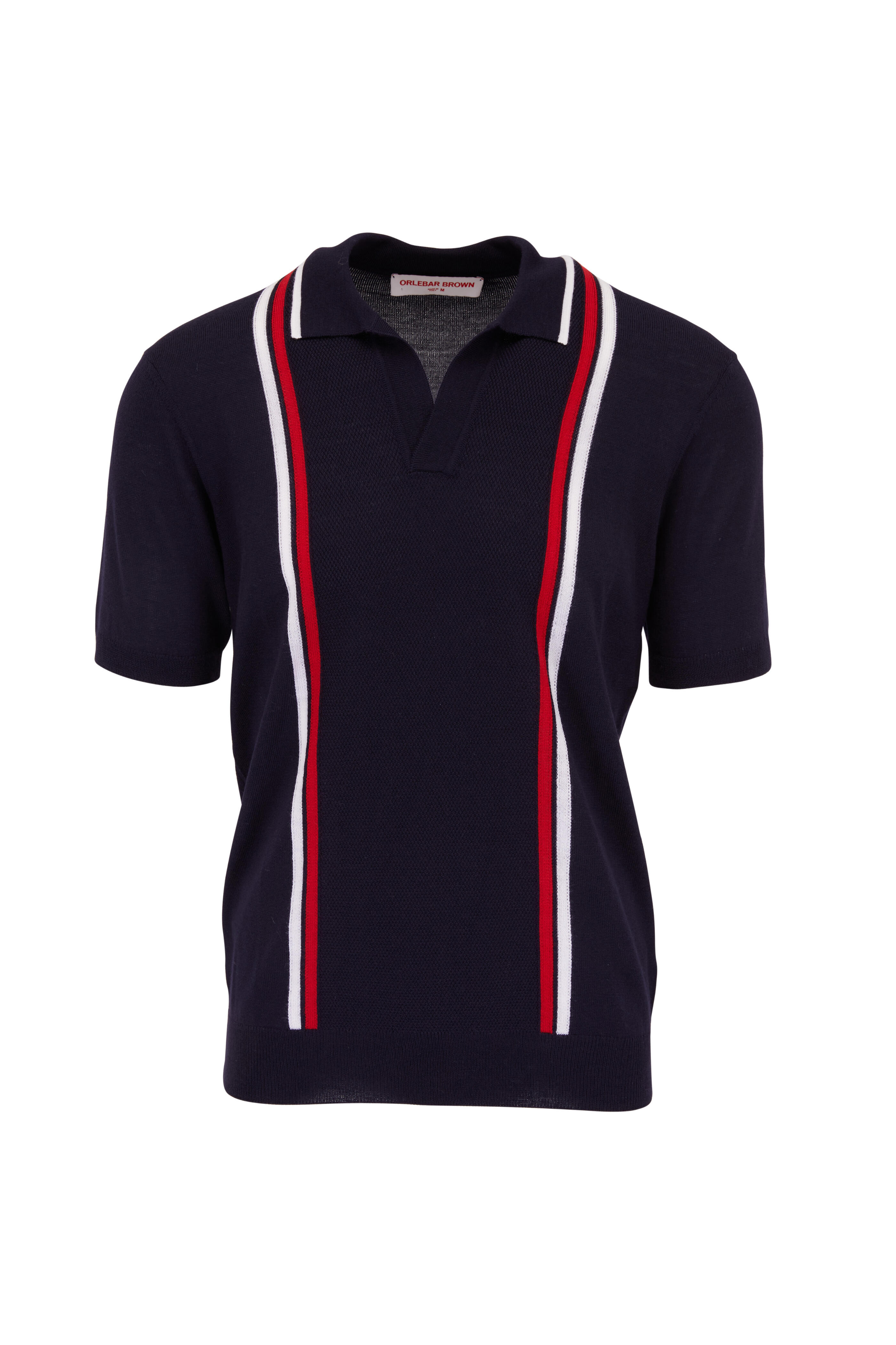 Orlebar Brown - Horton Navy Stripe Tailored Fit Merino Polo