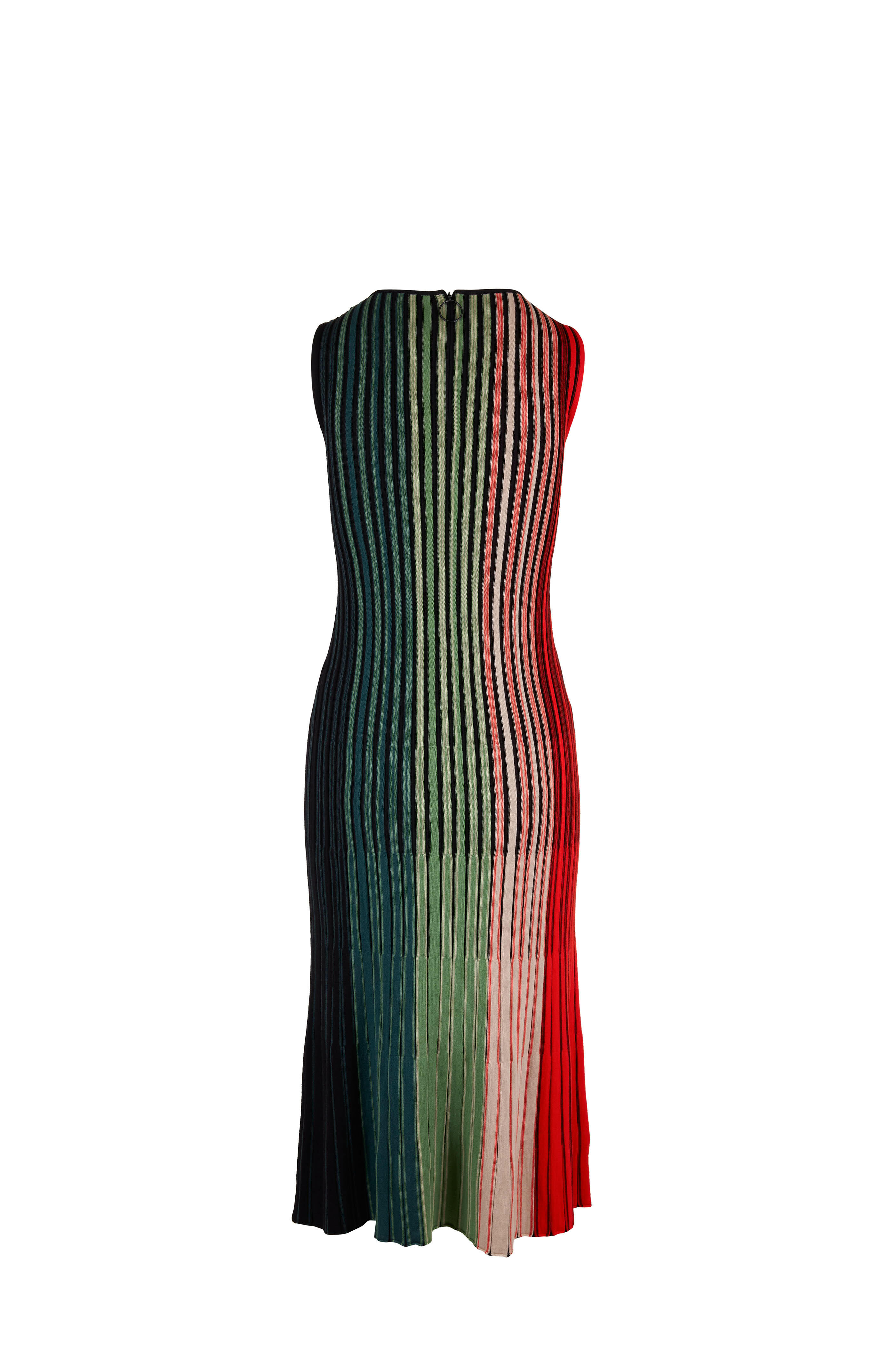 Akris Punto - Multicolor Stripe Sleeveless Fitted Dress