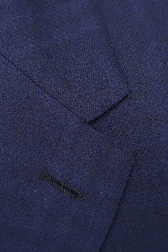 Zegna - Navy Plaid Cotton, Silk & Linen Sportcoat 