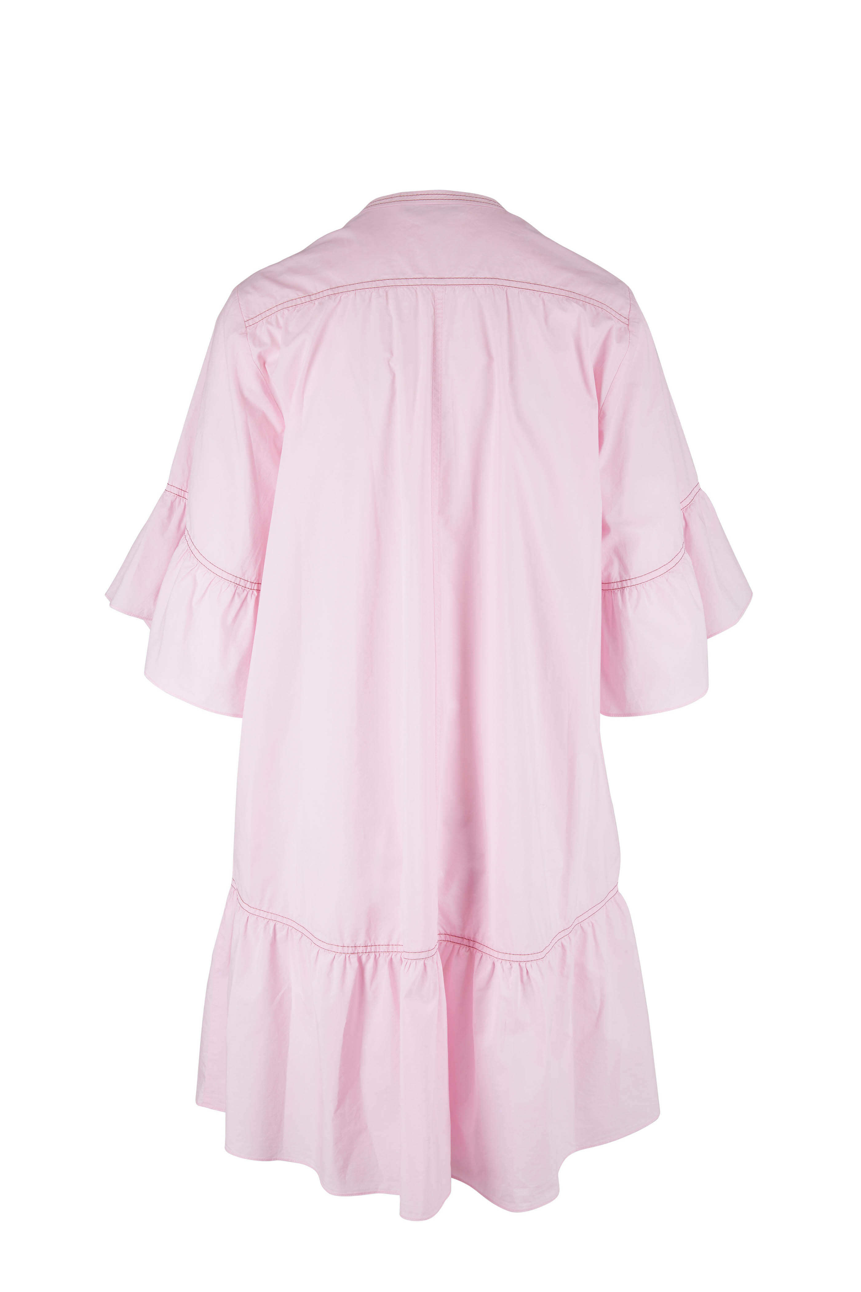 【Dorothee Schumacher】 Ruchedコットンミディドレス Dorothee Schumacher - Volumes Pink Cotton Tiered Dress