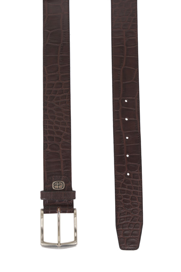 G Brown Wyatt Dark Brown Embossed Belt - view 2