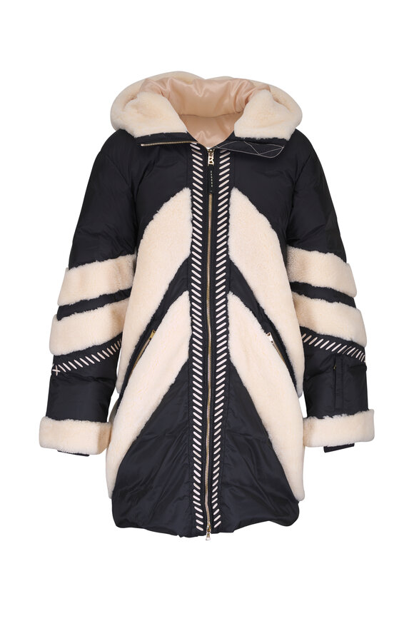 Bogner Amila Black & Cream Down Parka