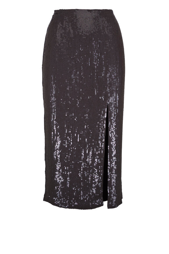 TWP Ladylike Brown Sequin Midi Skirt - view 1