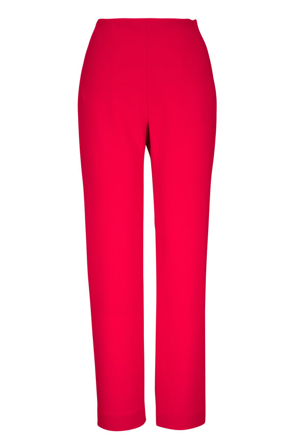 Carolina Herrera Chili Red Stretch Wool Pant - view 1