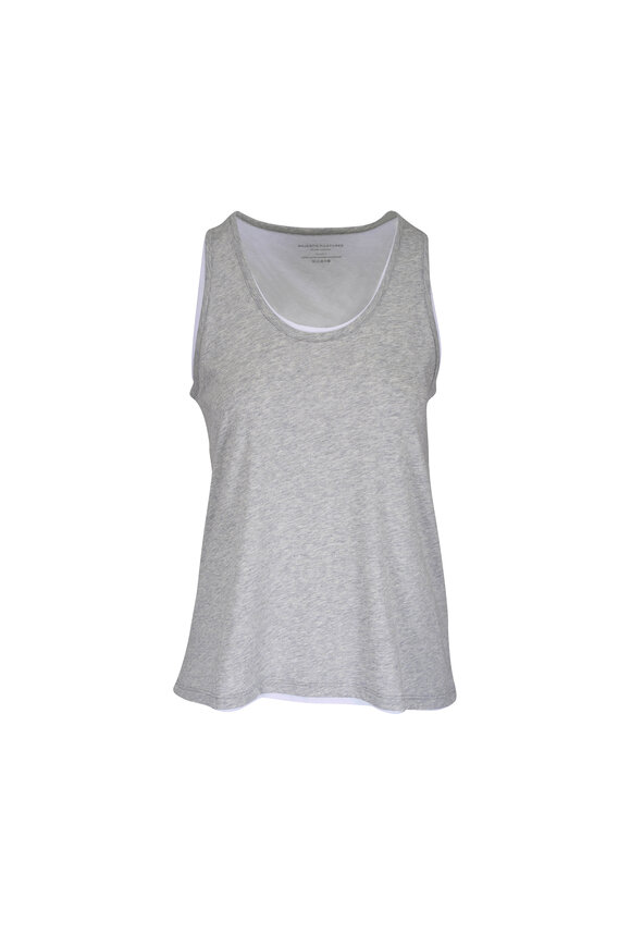 Majestic Gray & White Double Layer Cotton Tank