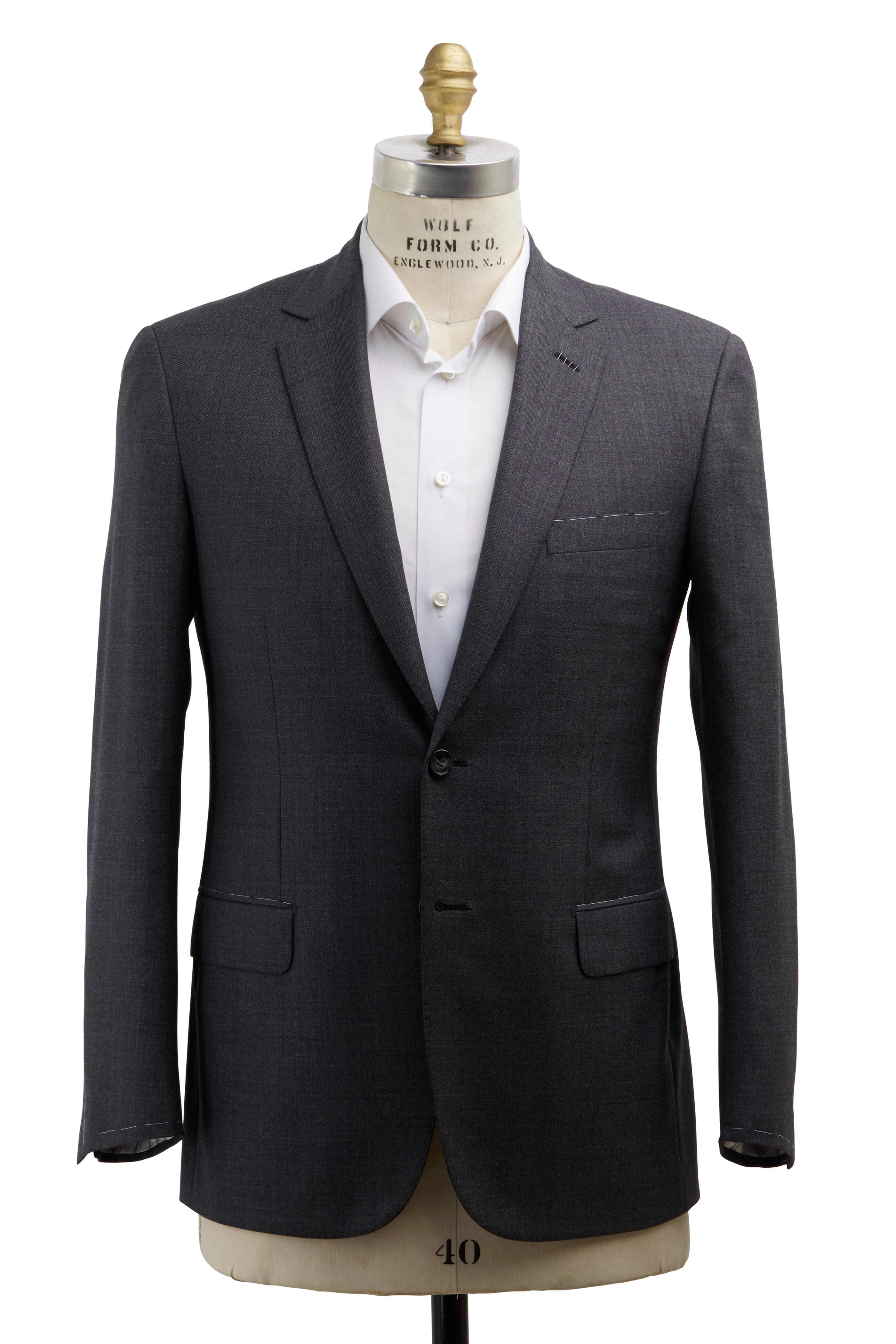 Brioni - Gray Sharkskin Wool Suit