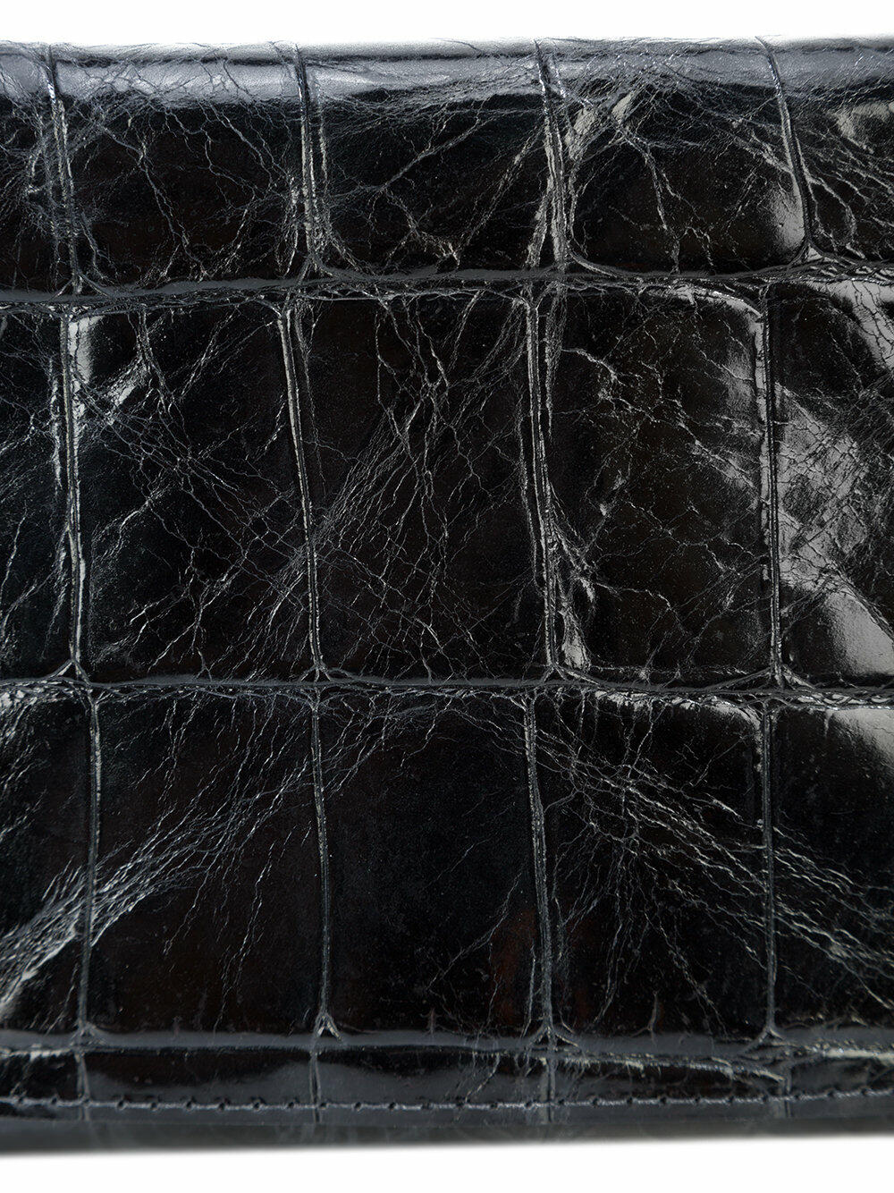 B May Bags - Raven Embossed Maxi Gator Strappy Foldover