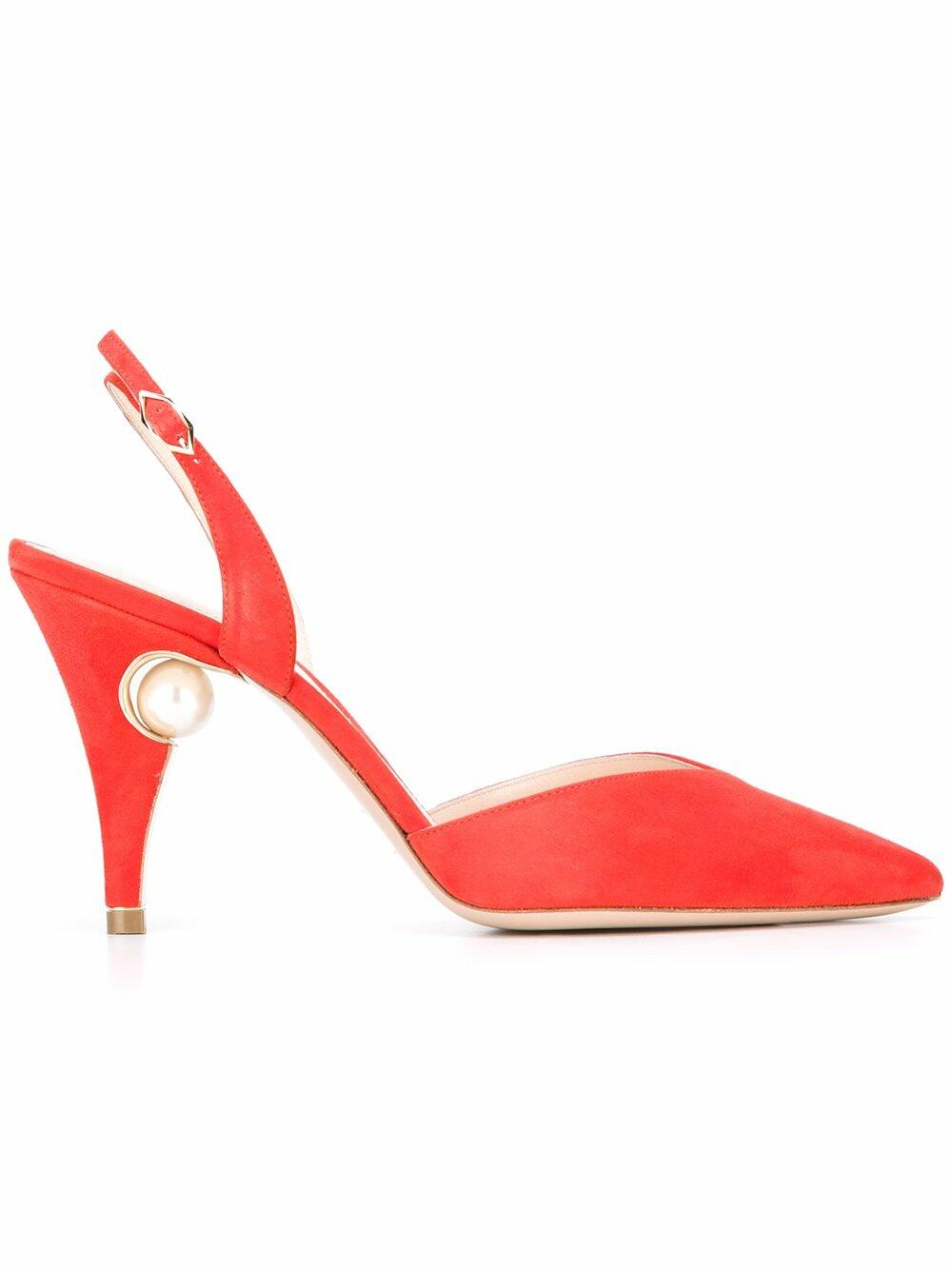 Nicholas Kirkwood - Penelope Red Suede Slingback, 85mm
