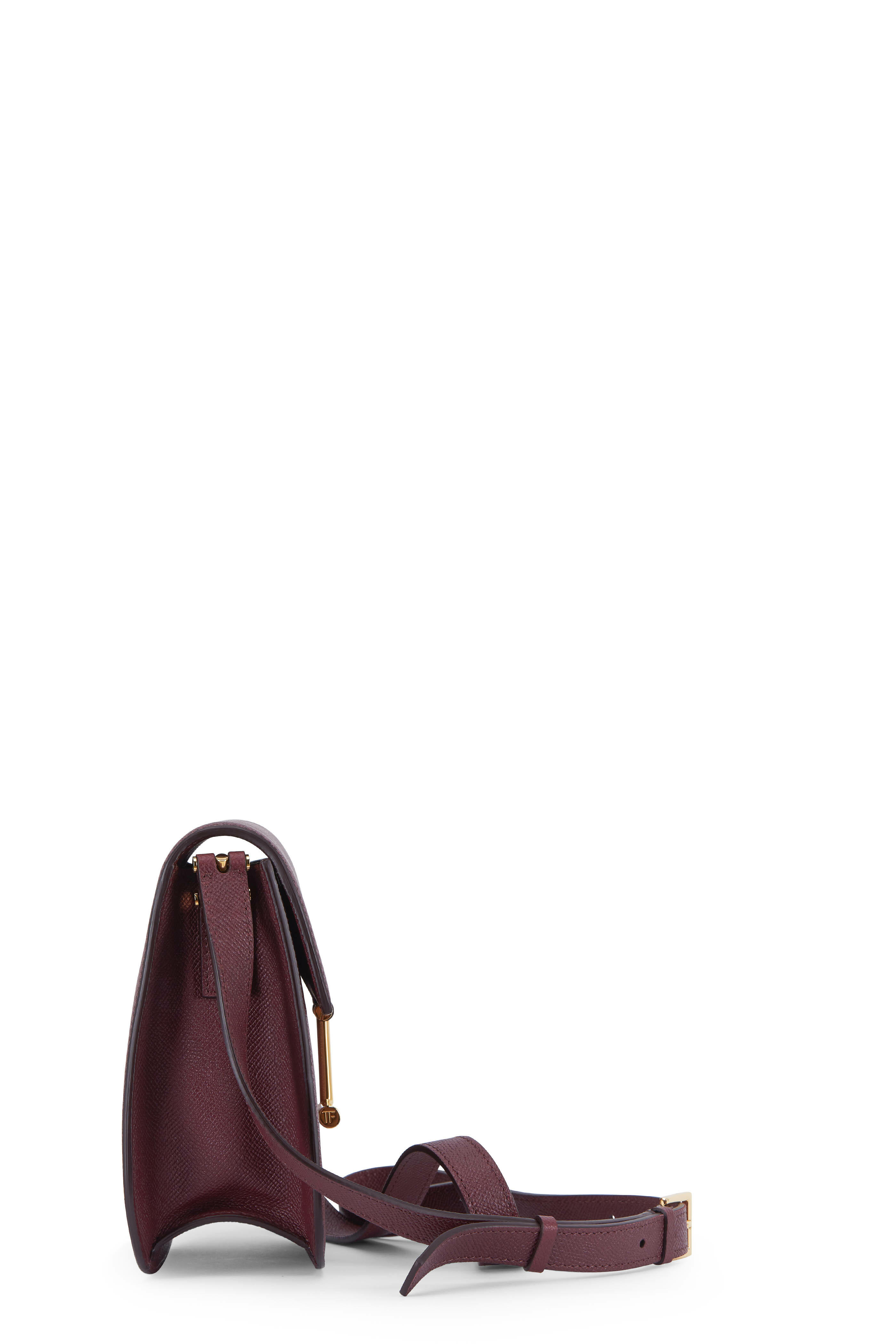 Tom Ford - Tara Bordeaux Leather T Clasp Mini Crossbody