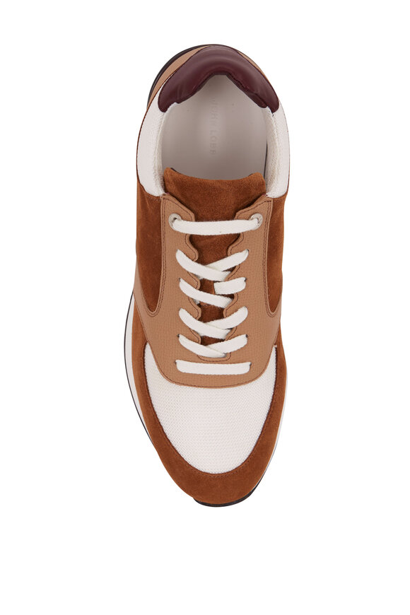 John Lobb - Foundry Tan Suede, Leather & Mesh Trainer