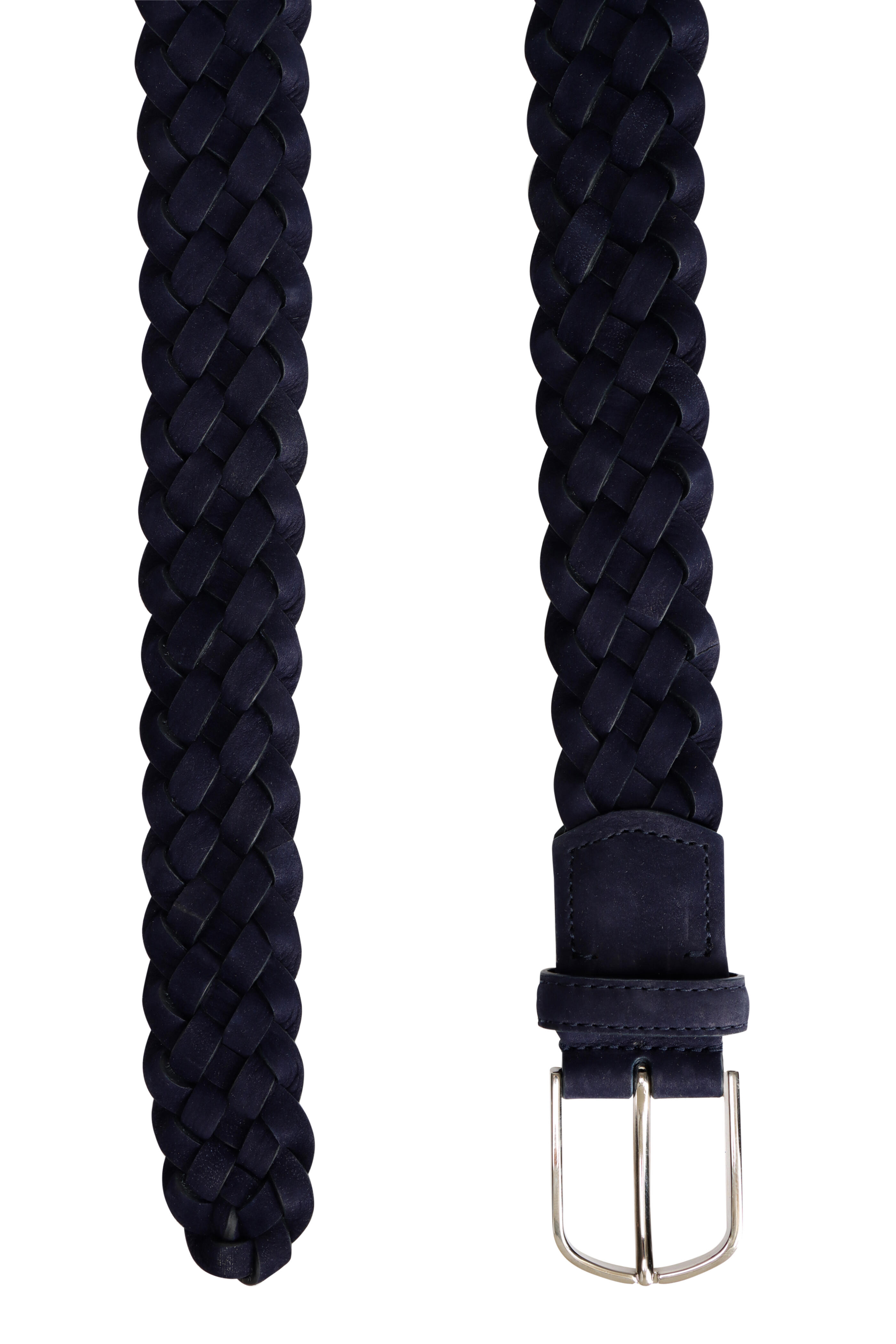 Simonnot-Godard - Navy Blue Braided Suede Belt