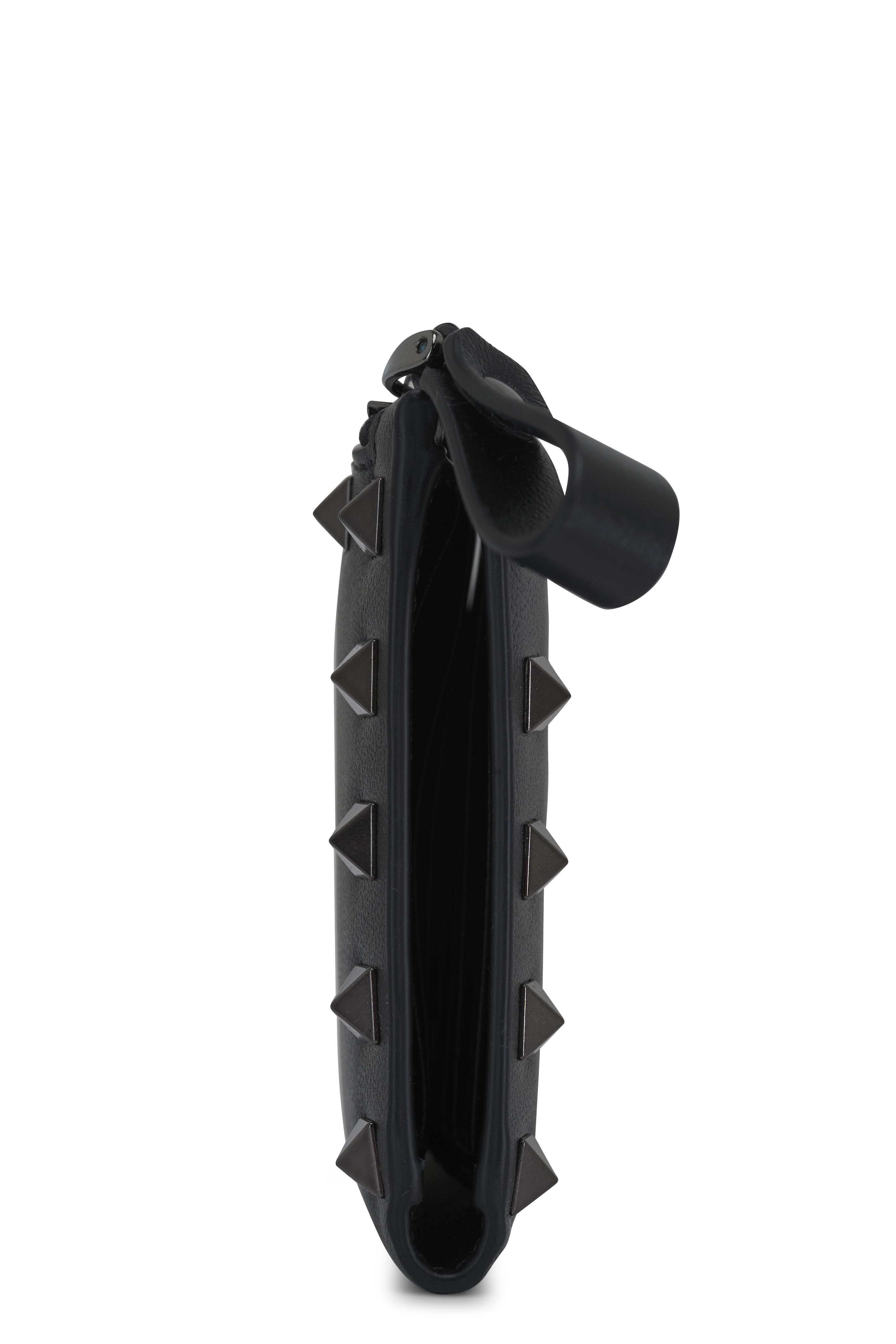 Valentino Garavani - Rockstud Black Leather Zip Cardholder