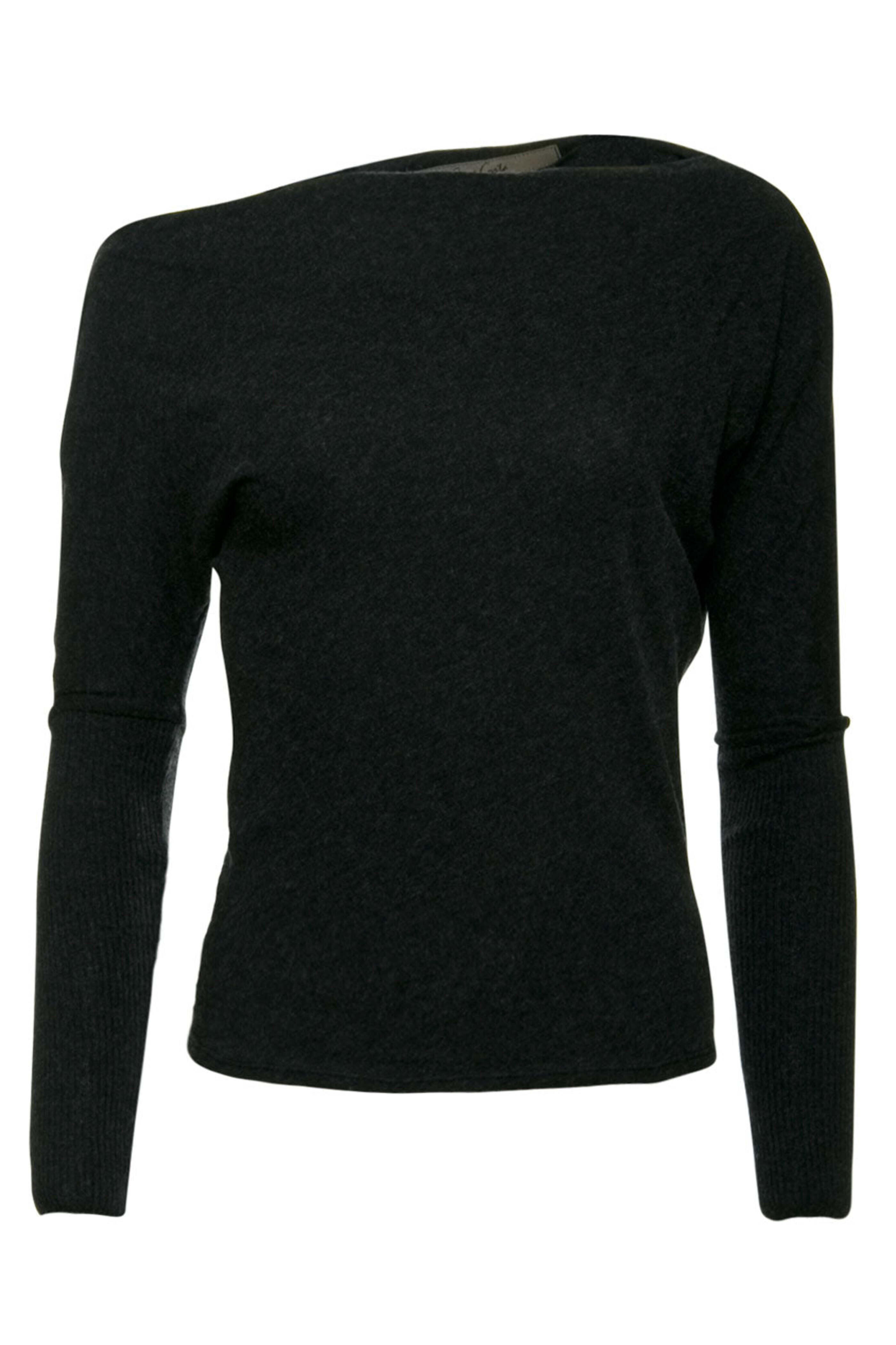 Enza Costa - Charcoal Off The Shoulder Long Sleeve Top