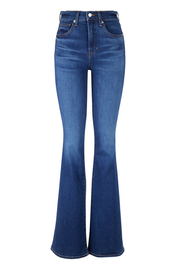 Veronica Beard Beverly Bright Blue High-Rise Skinny Flare Jean