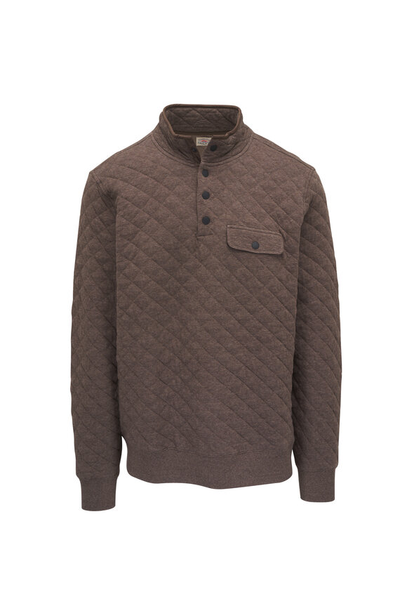 Faherty Brand Epic Mountain Branch Quilted Fleece Pullover