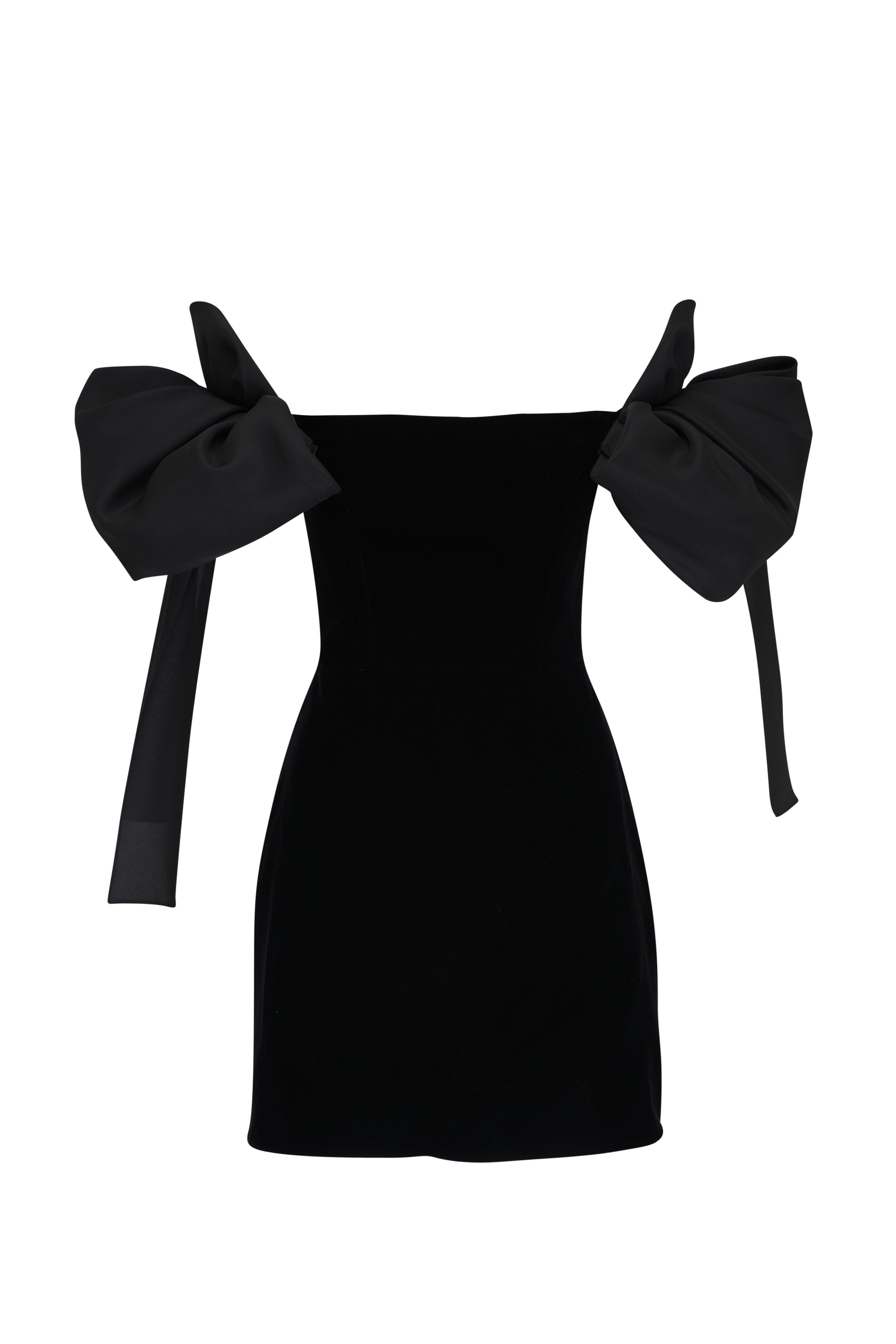 Carolina Herrera - Off-the-Shoulder Black Bow Mini Dress