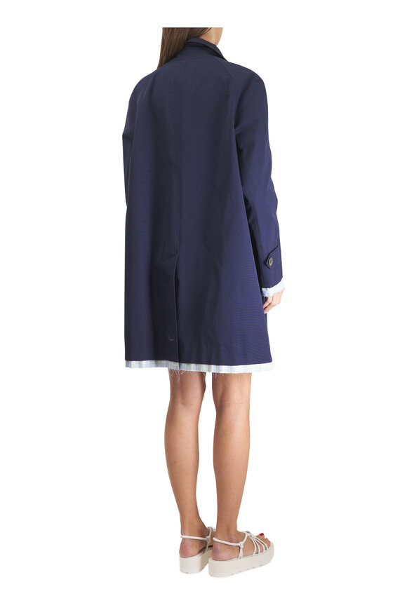 Miu Miu Royal Blue Cotton Poplin Trench Coat - view 4
