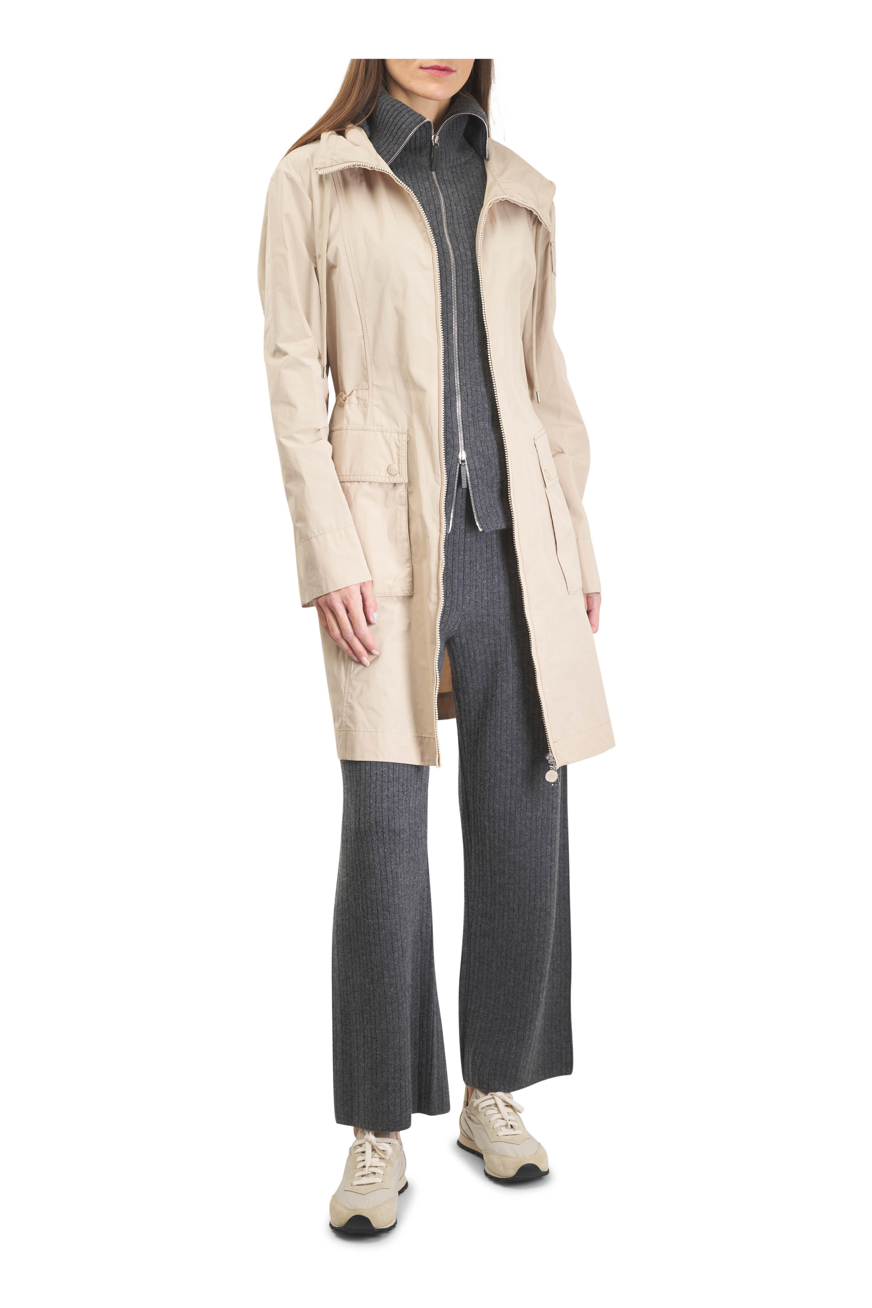 Le Monde Béryl - Slim Runner Ivory Suede & Nylon Sneaker