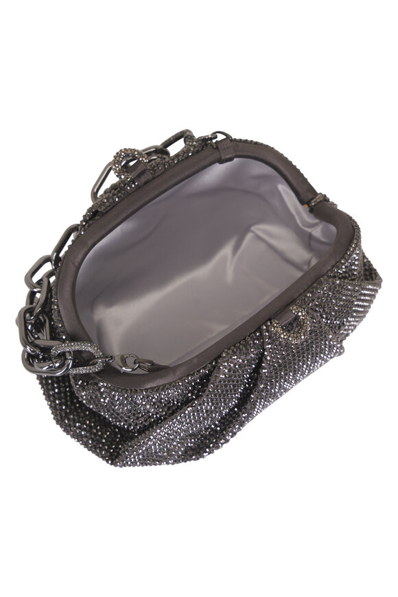 Judith Leiber Couture Gemma Dark Gray Crystal Chain Top Handle Bag - view 5