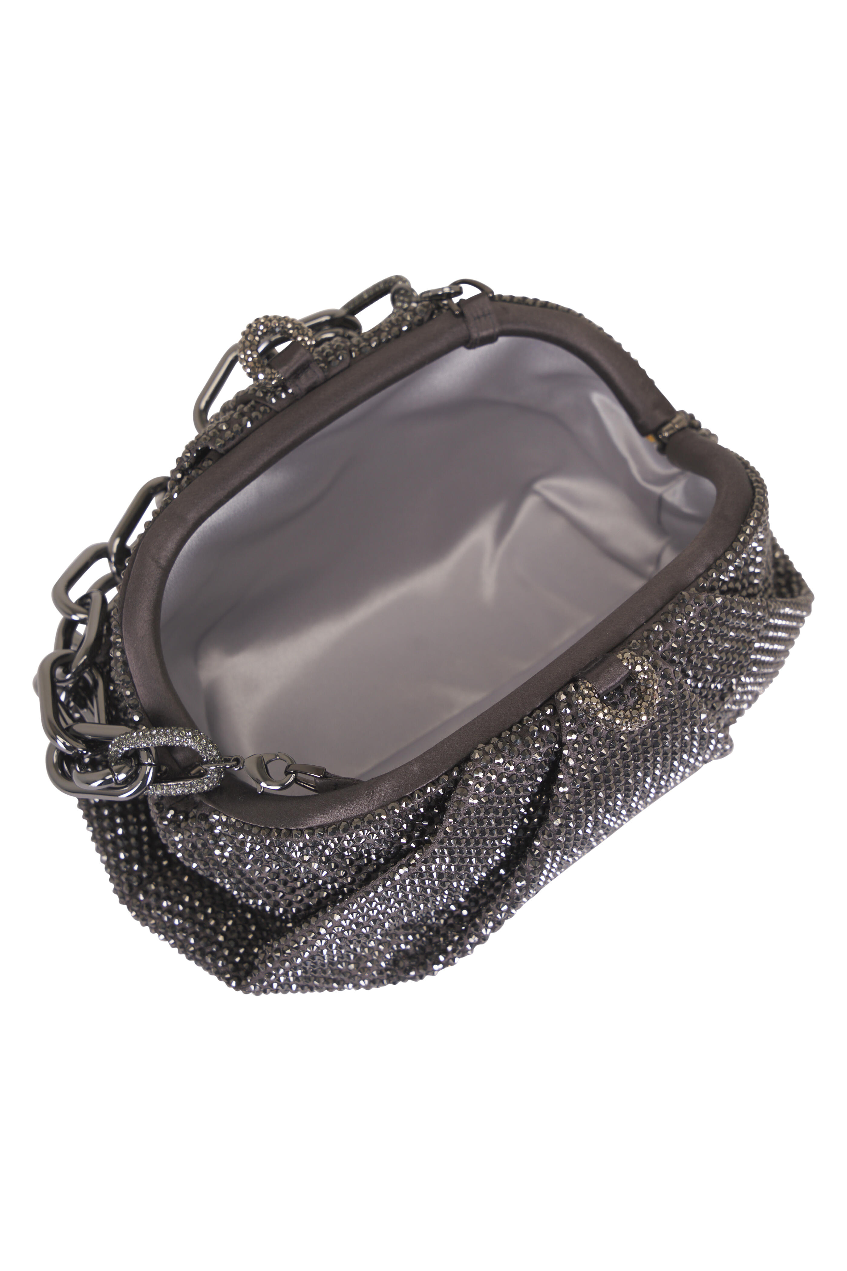 Judith Leiber Couture - Gemma Dark Gray Crystal Chain Top Handle Bag - view 7