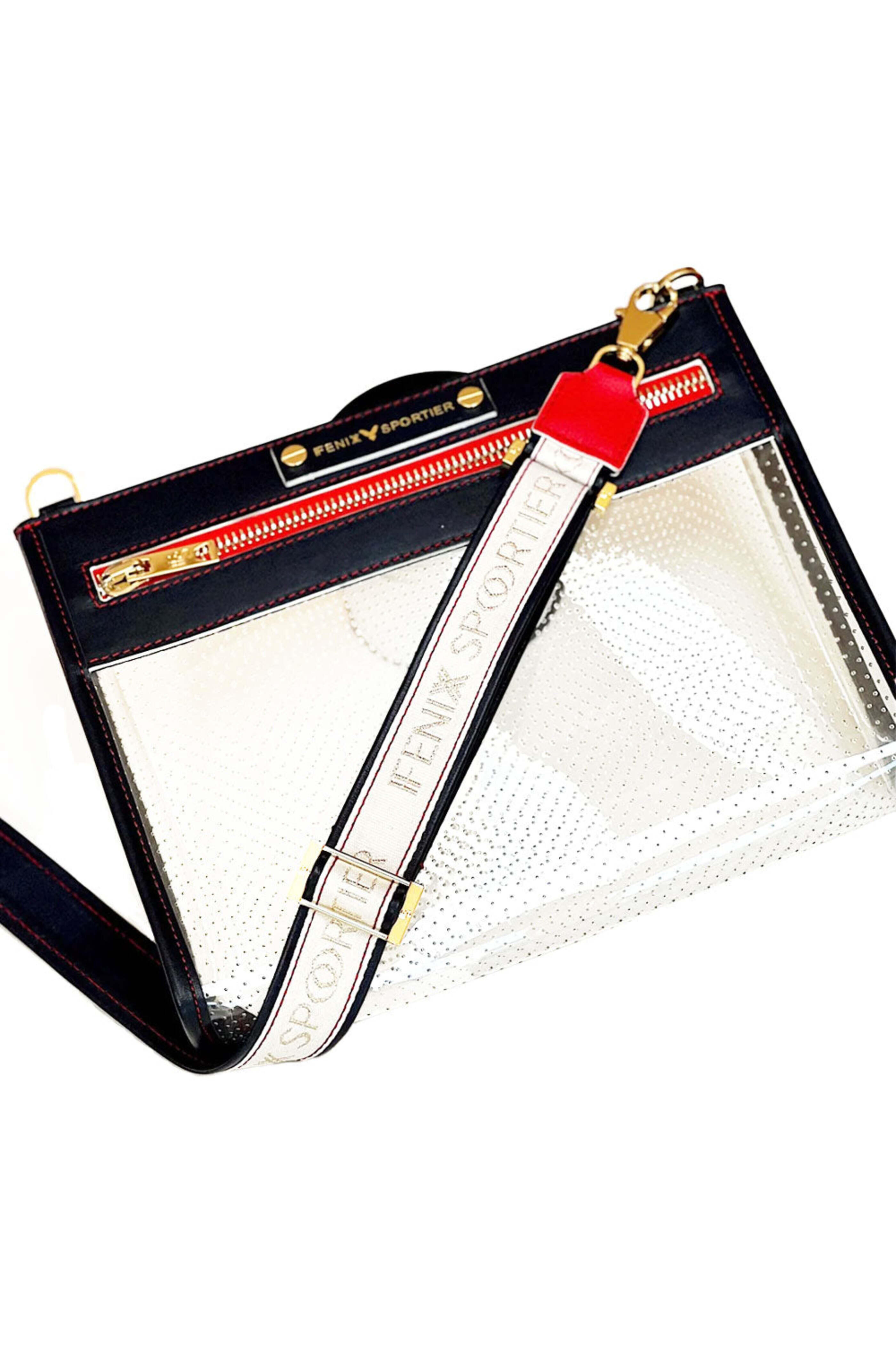 Fenix Sportier - Front Row Clear Crossbody Bag in Navy and Red