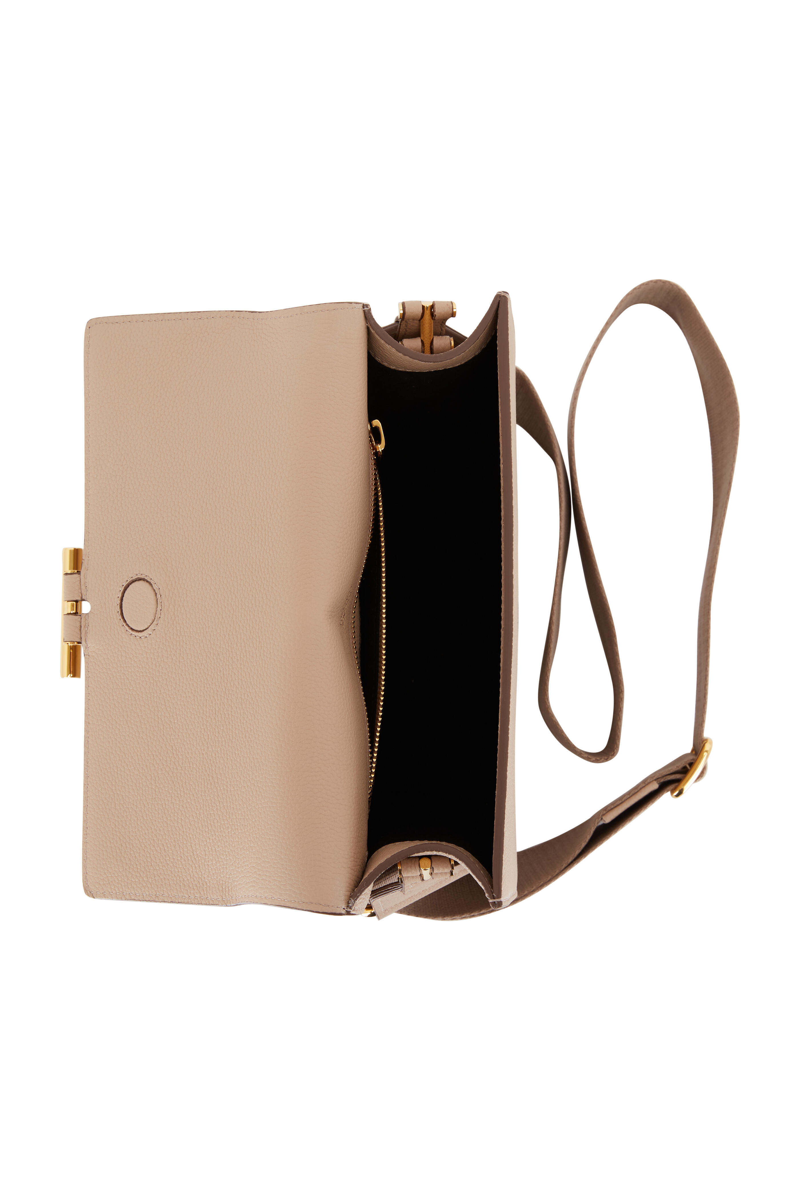 Tom Ford - Tara Taupe Grain Leather Medium Crossbody