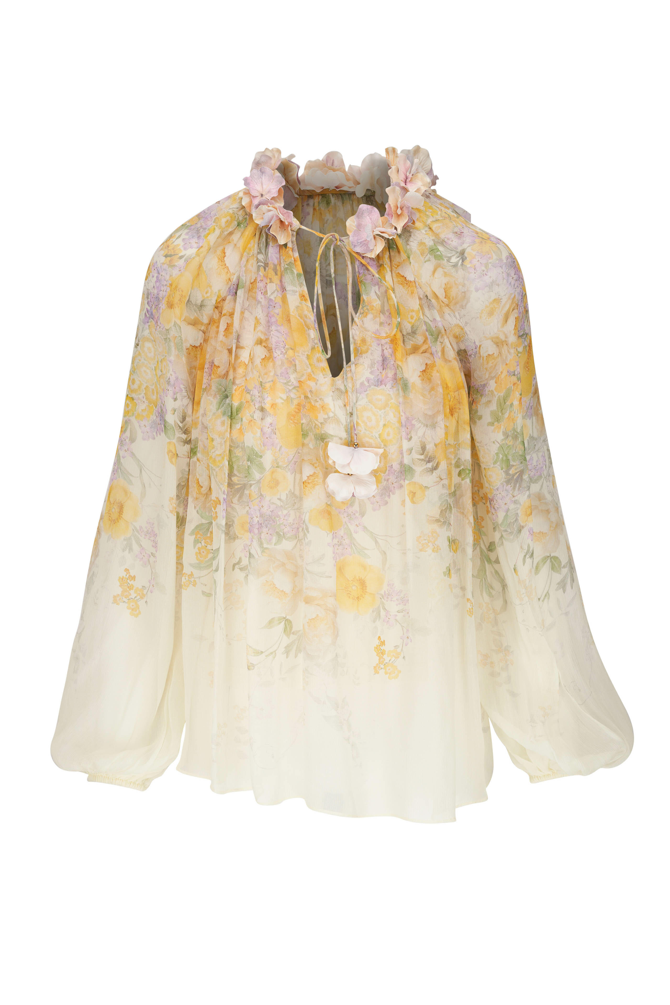 Zimmermann - Harmony Citrus Garden Print Billow Blouse