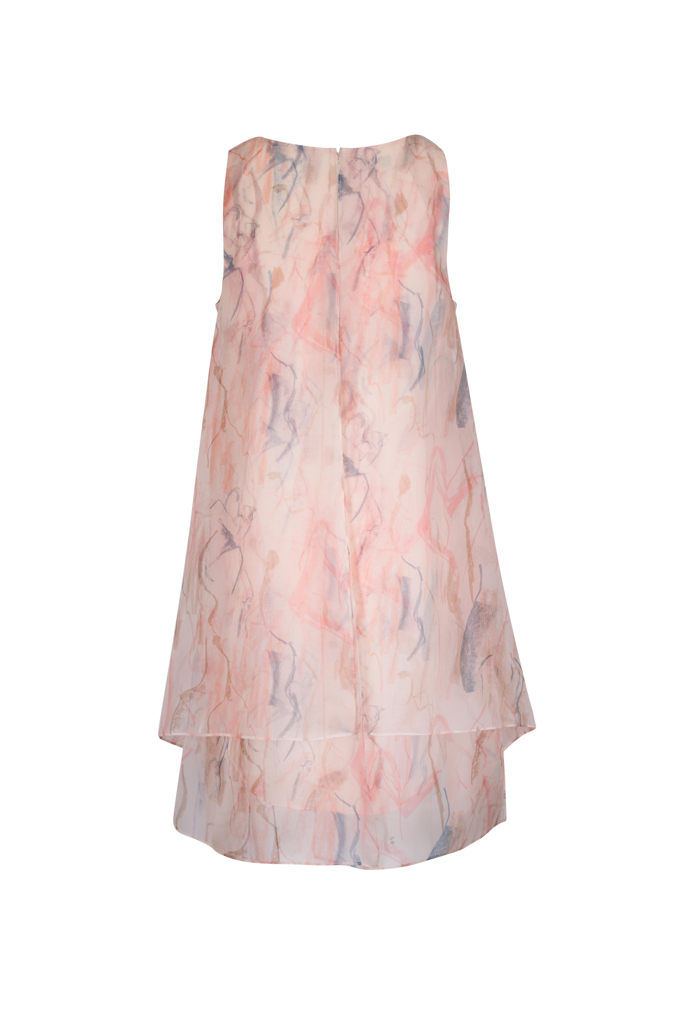 Lafayette 148 New York - Multi-Color Layered Handkerchief Silk Midi Dress