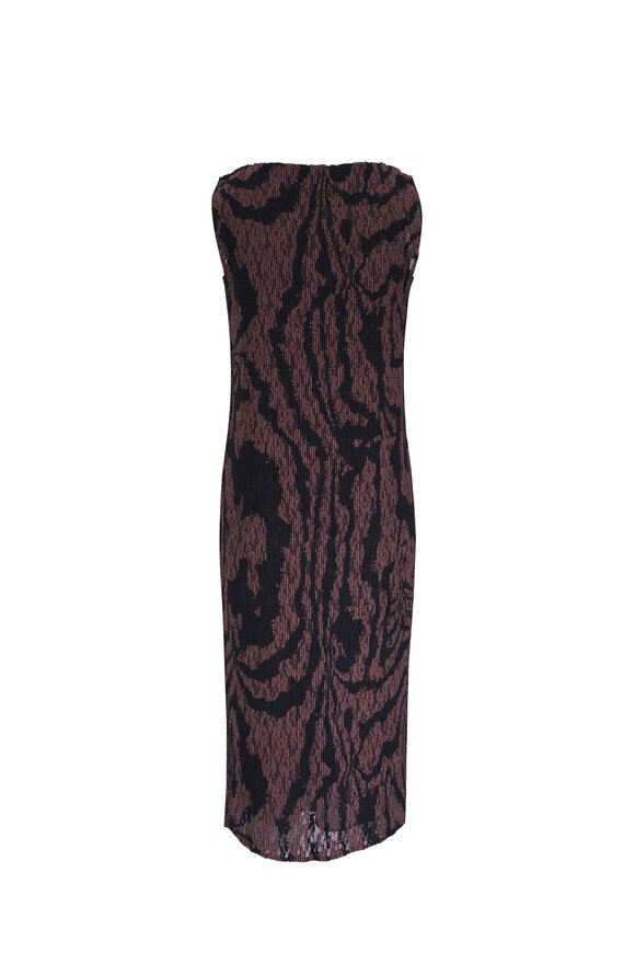 Lafayette 148 New York - Wood Grooves Print Lace Plissé Dress