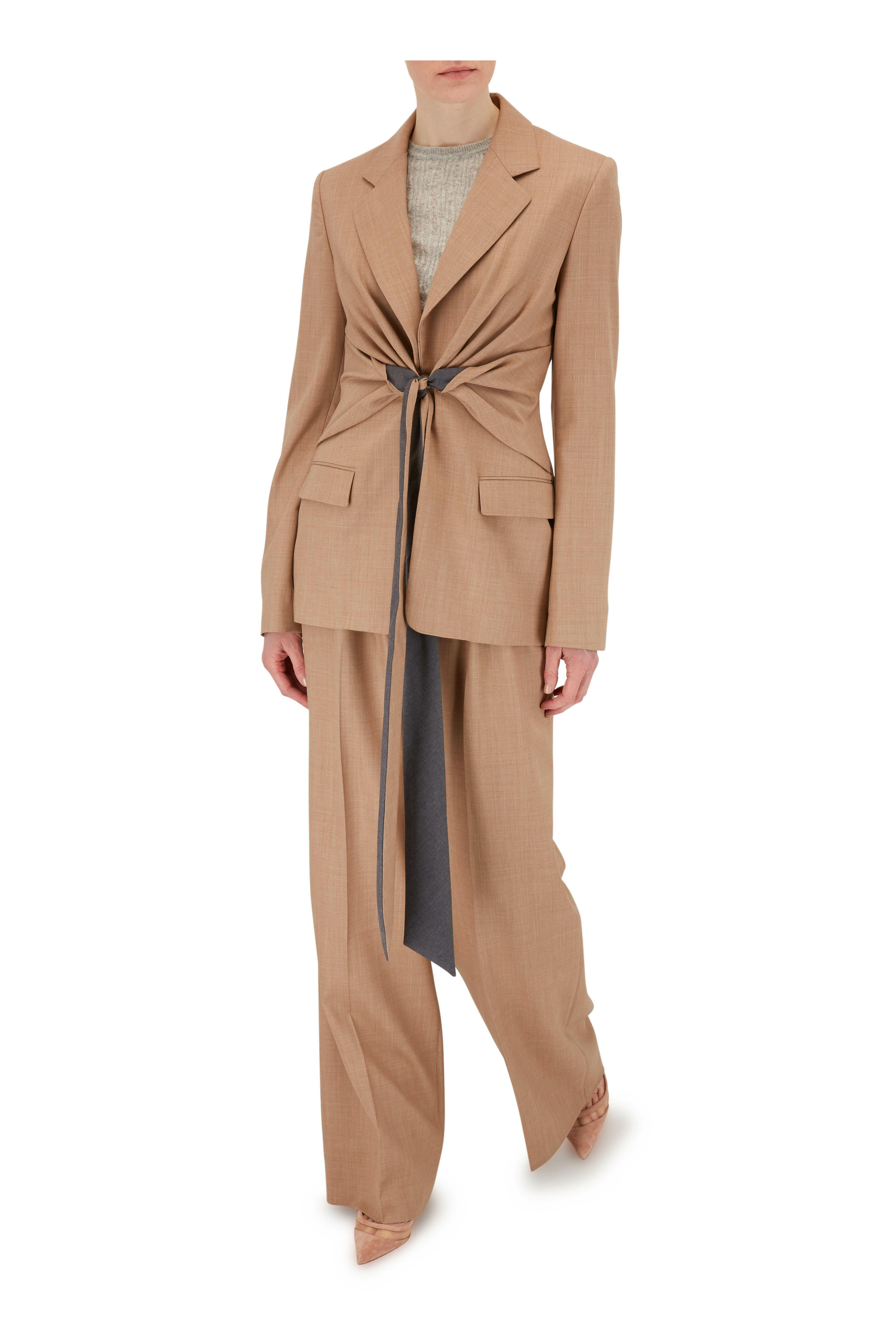 Christian Louboutin - Galativi Nude Suede & Mesh Pump, 85mm