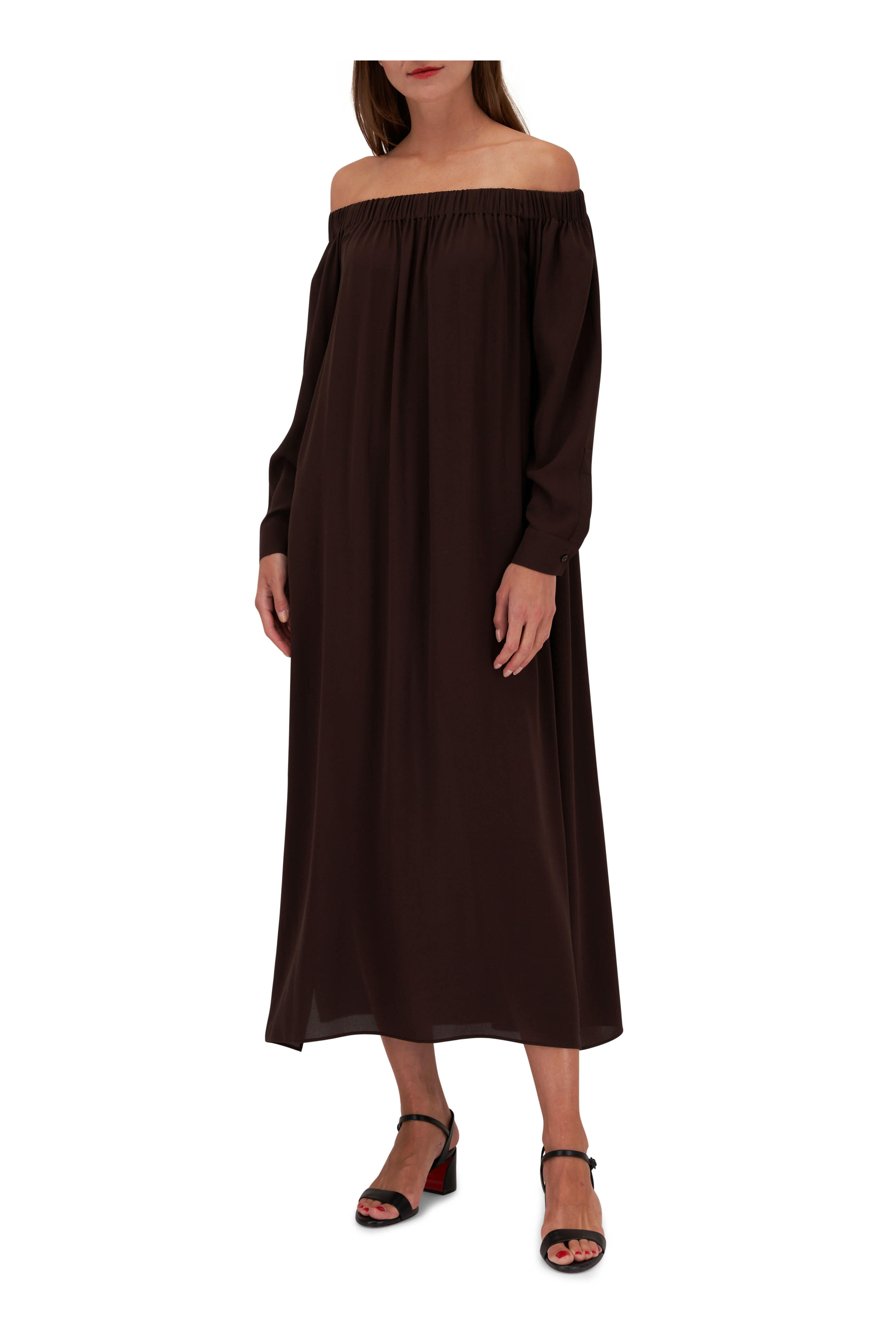 Michael Kors Collection - Chocolate Silk Georgette Maxi Dress