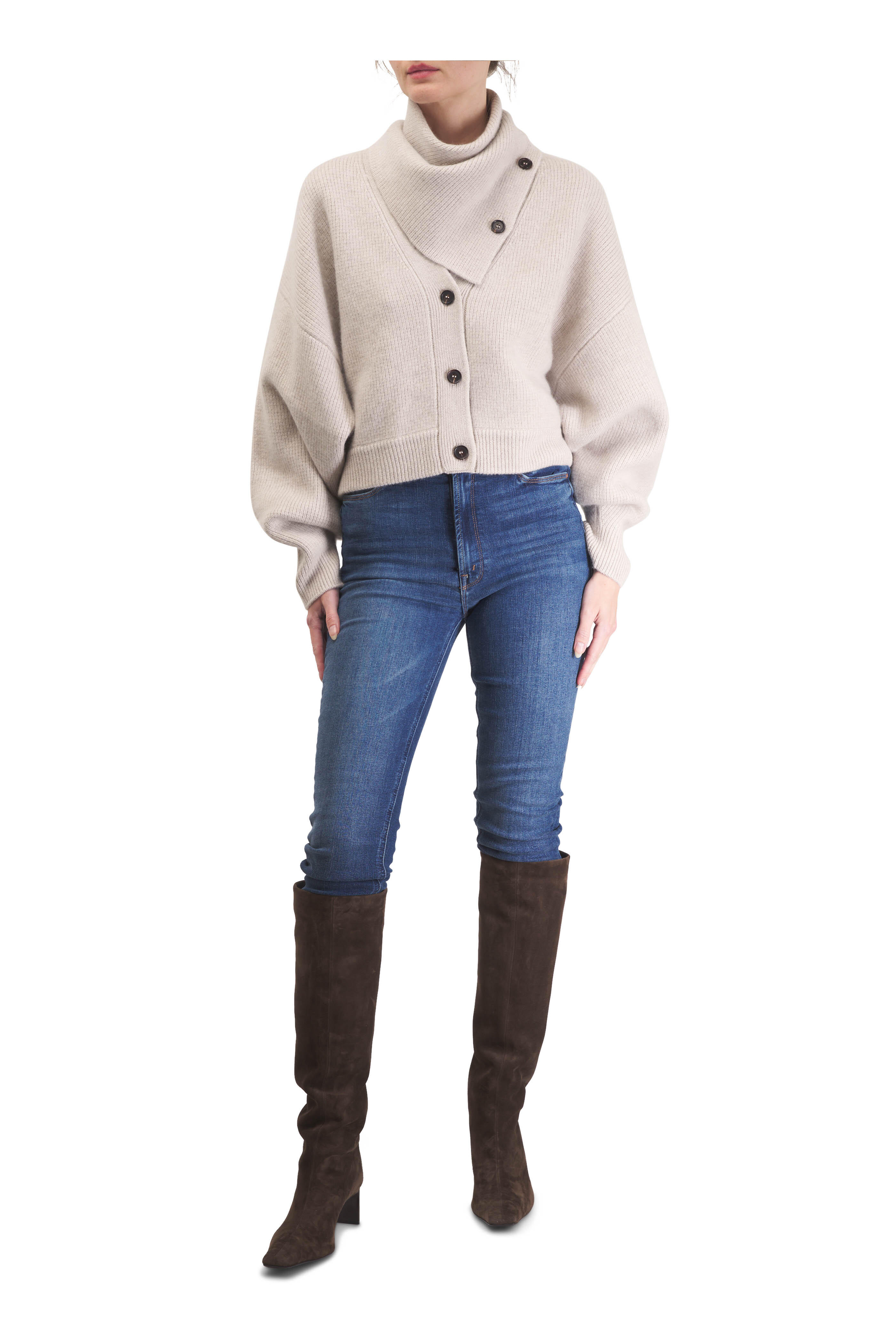 Le Kasha - Derios Light Beige Convertible Cardigan